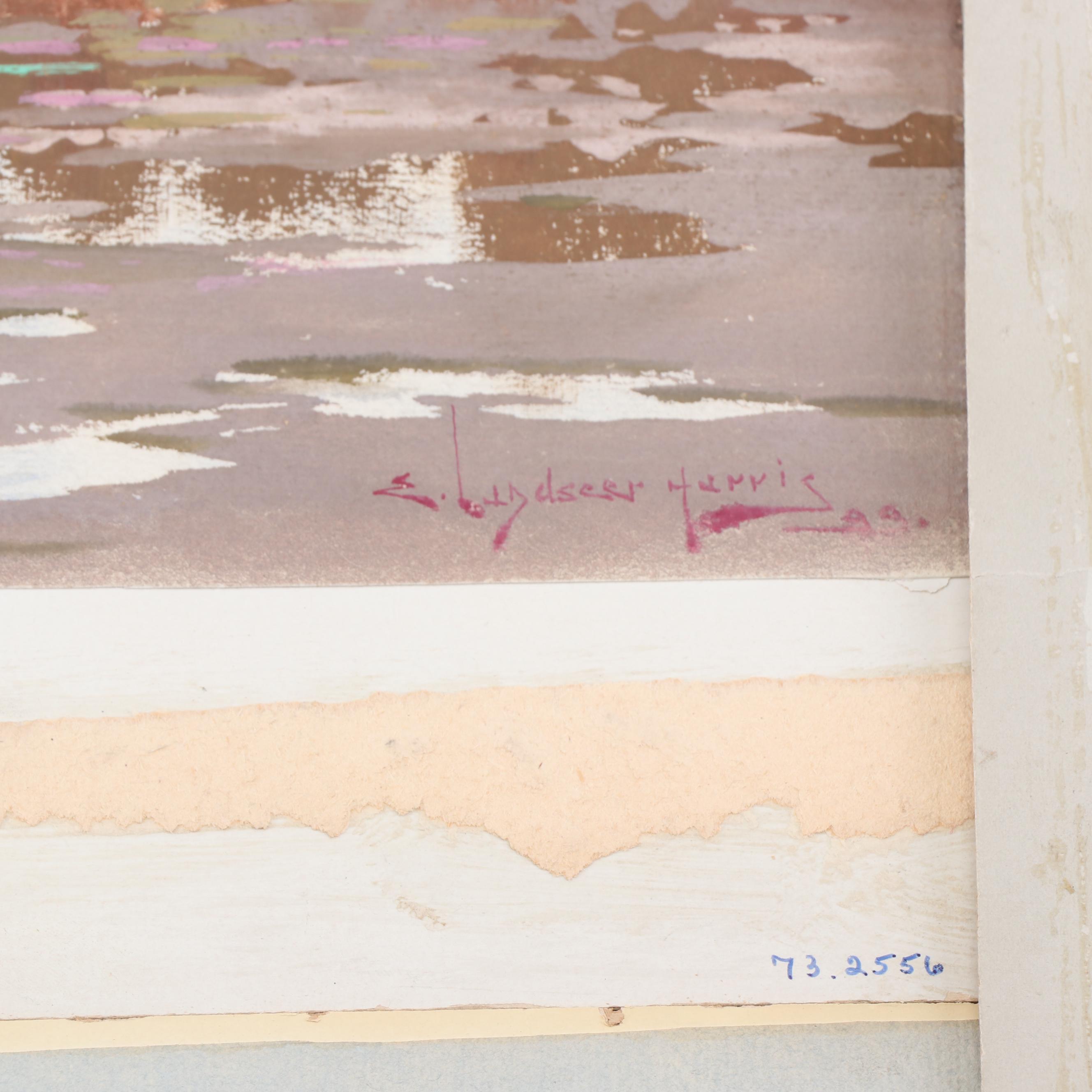 E. Landseer Harris 1899 Landscape Gouache Paintings