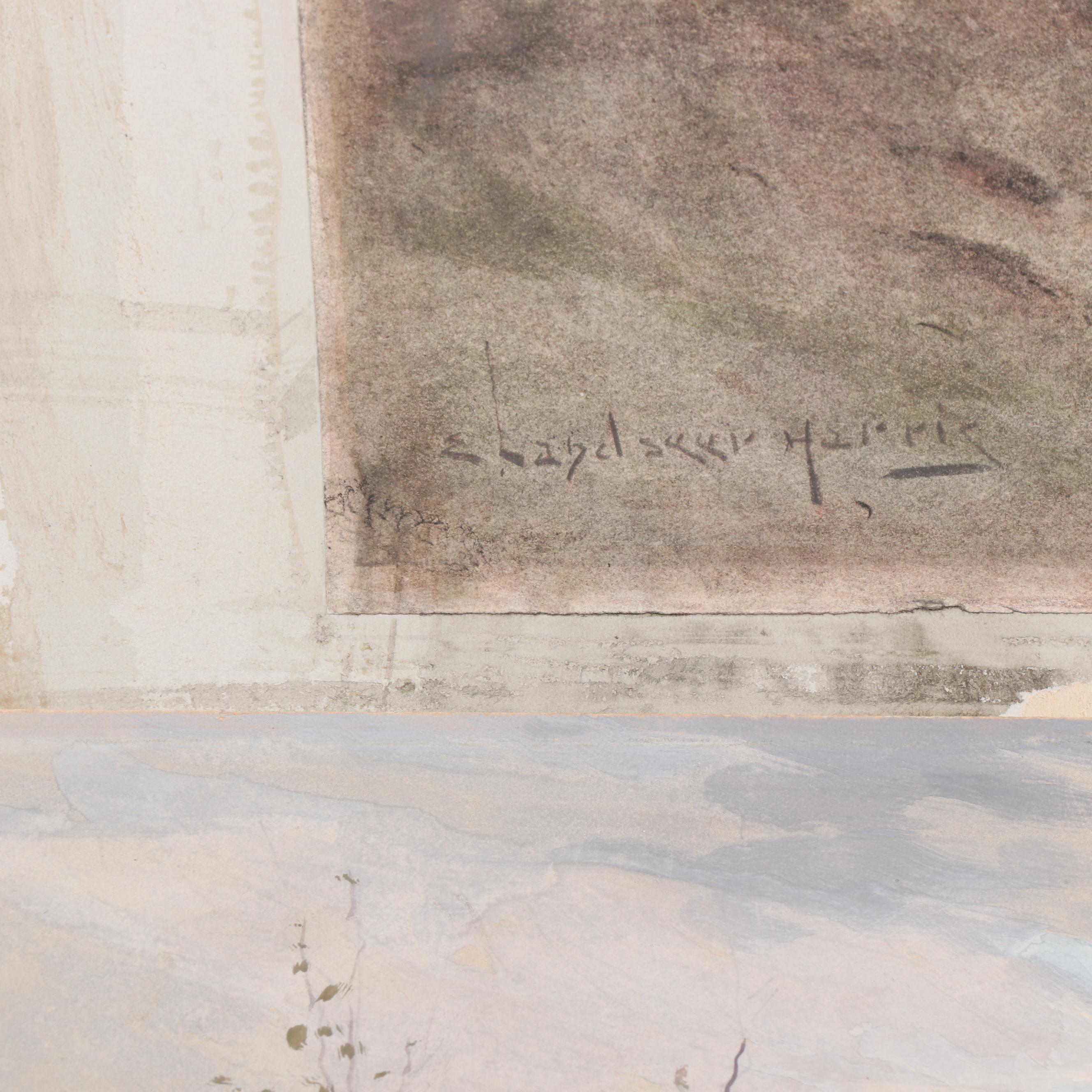 E. Landseer Harris 1899 Landscape Gouache Paintings