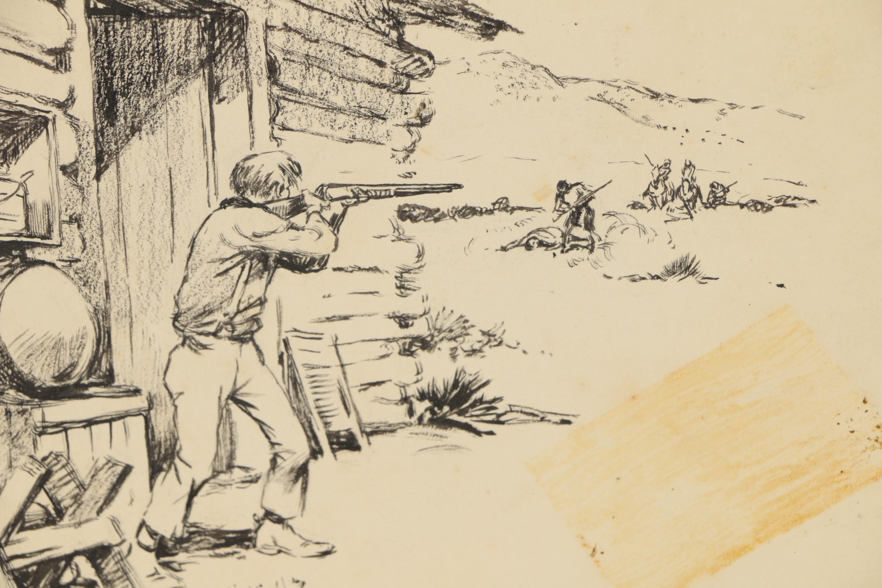 Lorence F. Bjorklund Ink Illustrations for "Street and Smith's Western Story"