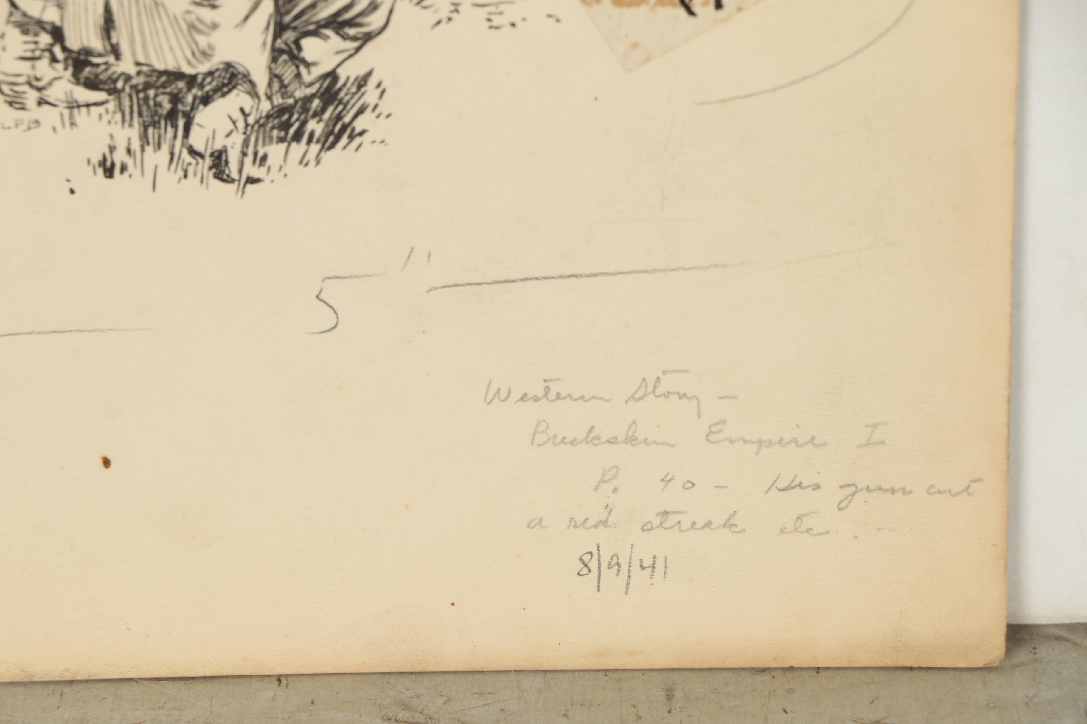 Lorence F. Bjorklund Ink Illustrations for "Street and Smith's Western Story"