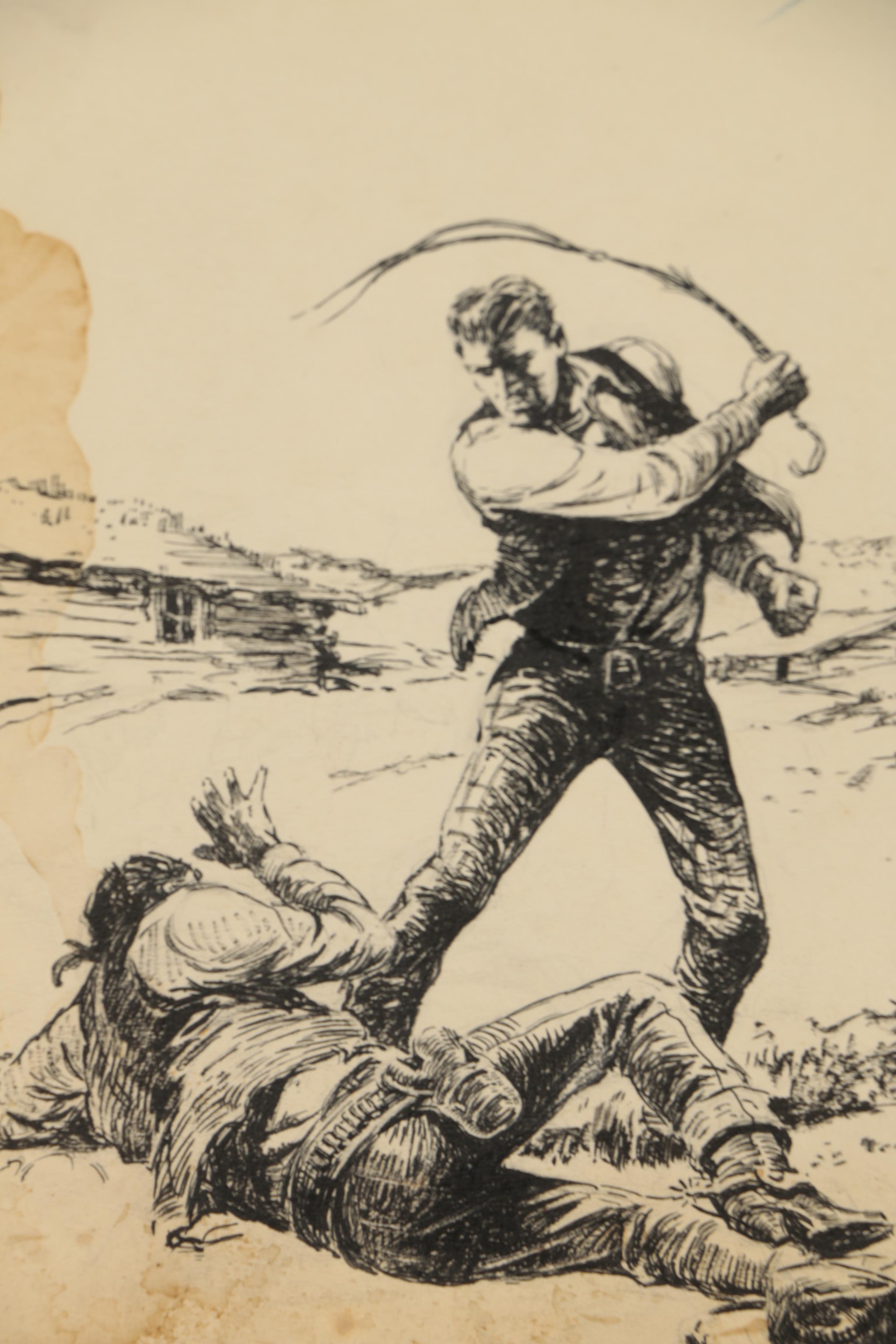 Lorence F. Bjorklund Ink Illustrations for "Street & Smith's Western Story"