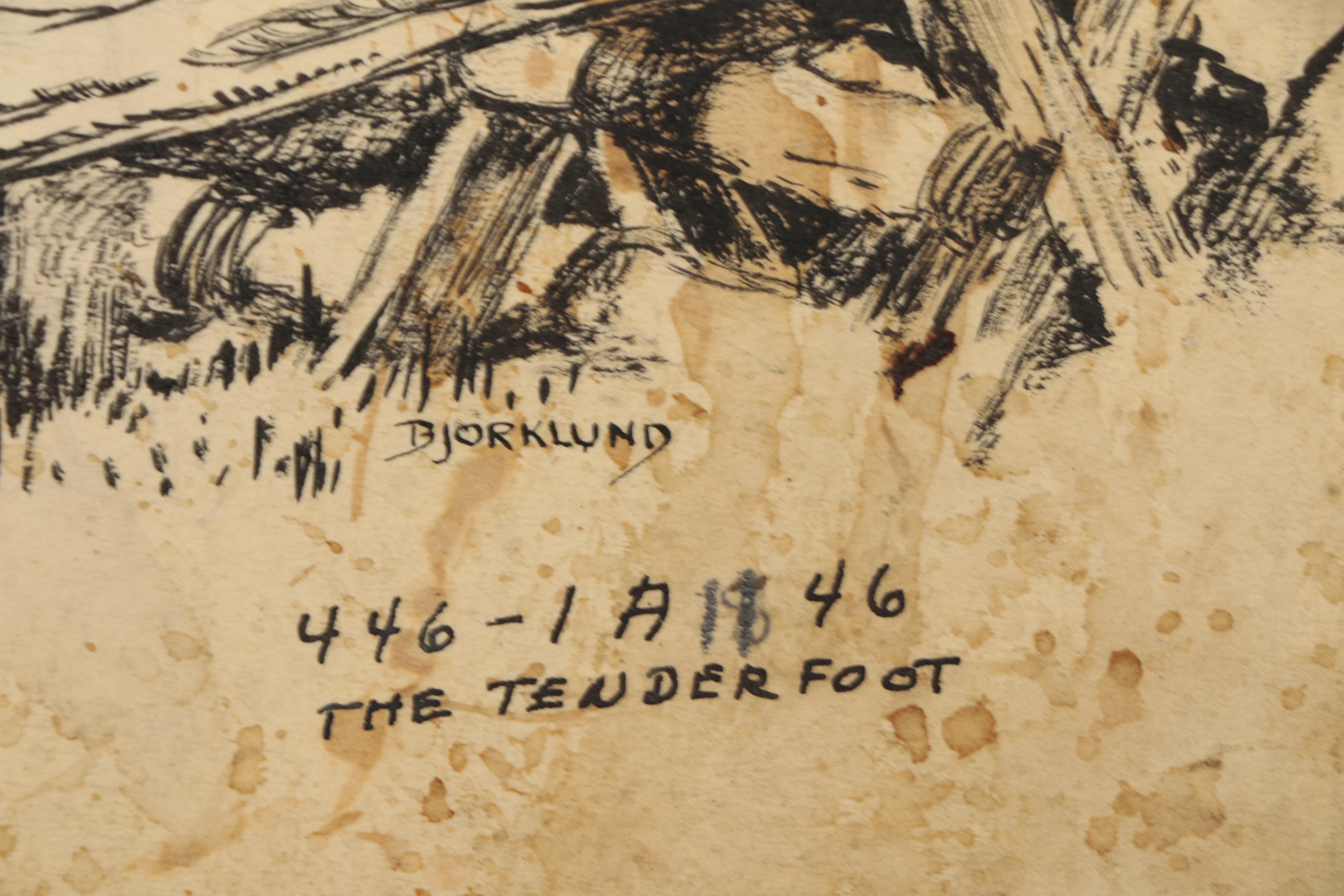 Lorence F. Bjorklund Ink Illustrations for "Street & Smith's Western Story"