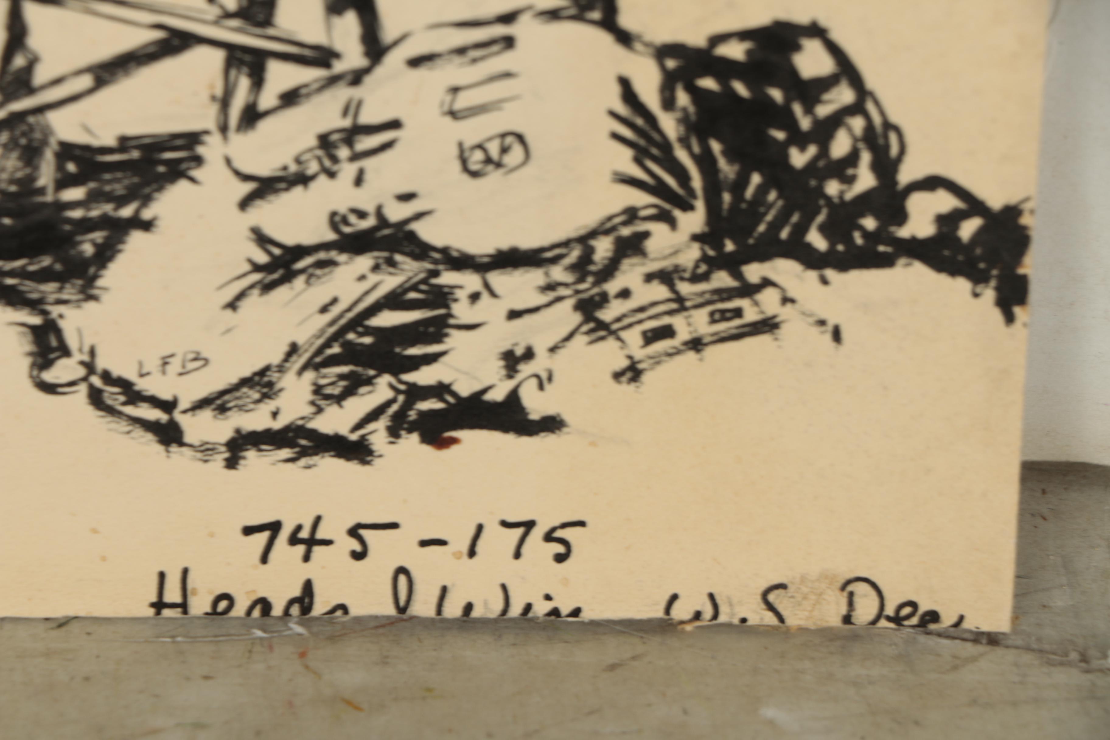 Lorence F. Bjorklund Ink Illustrations for "Street & Smith's Western Story"