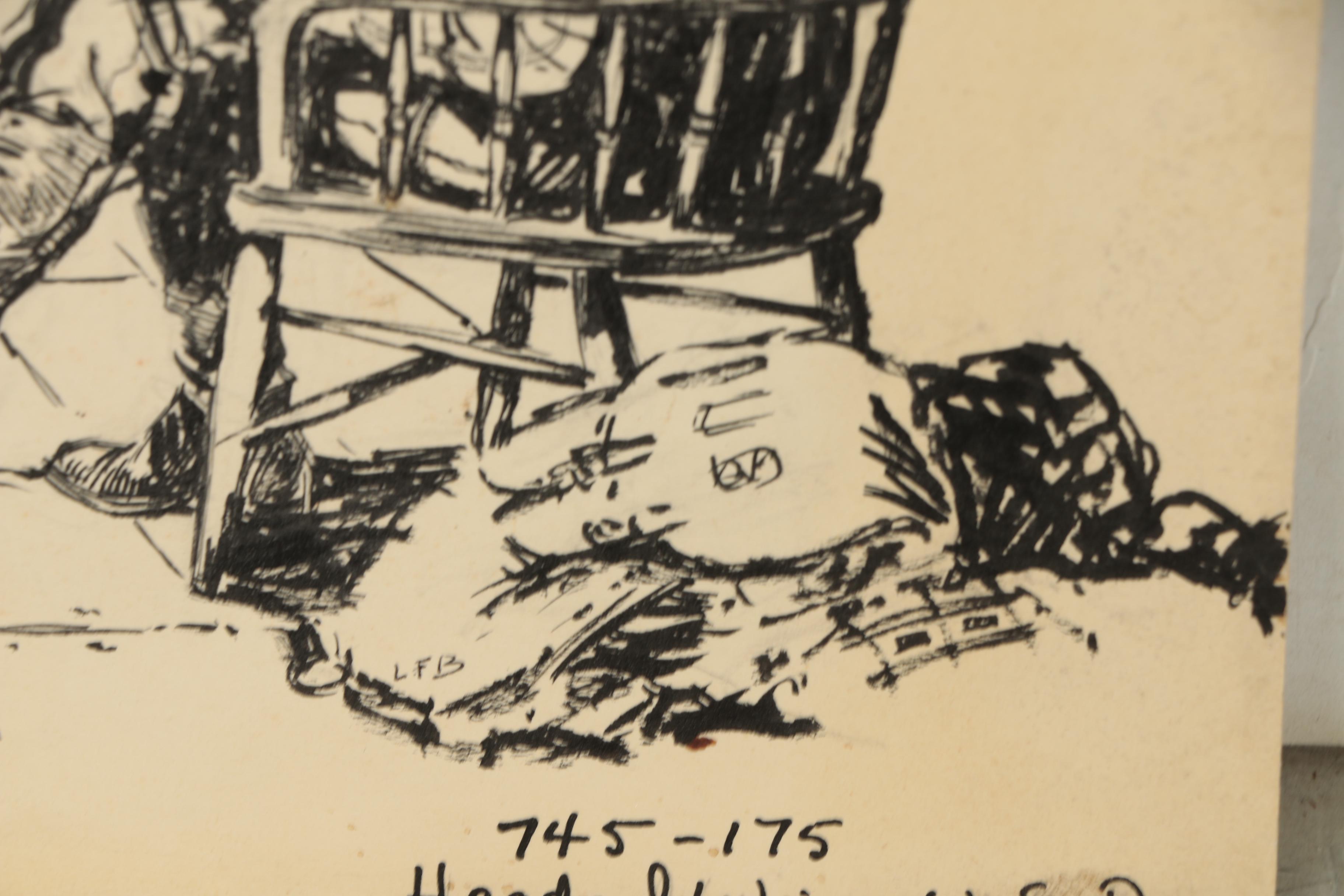 Lorence F. Bjorklund Ink Illustrations for "Street & Smith's Western Story"