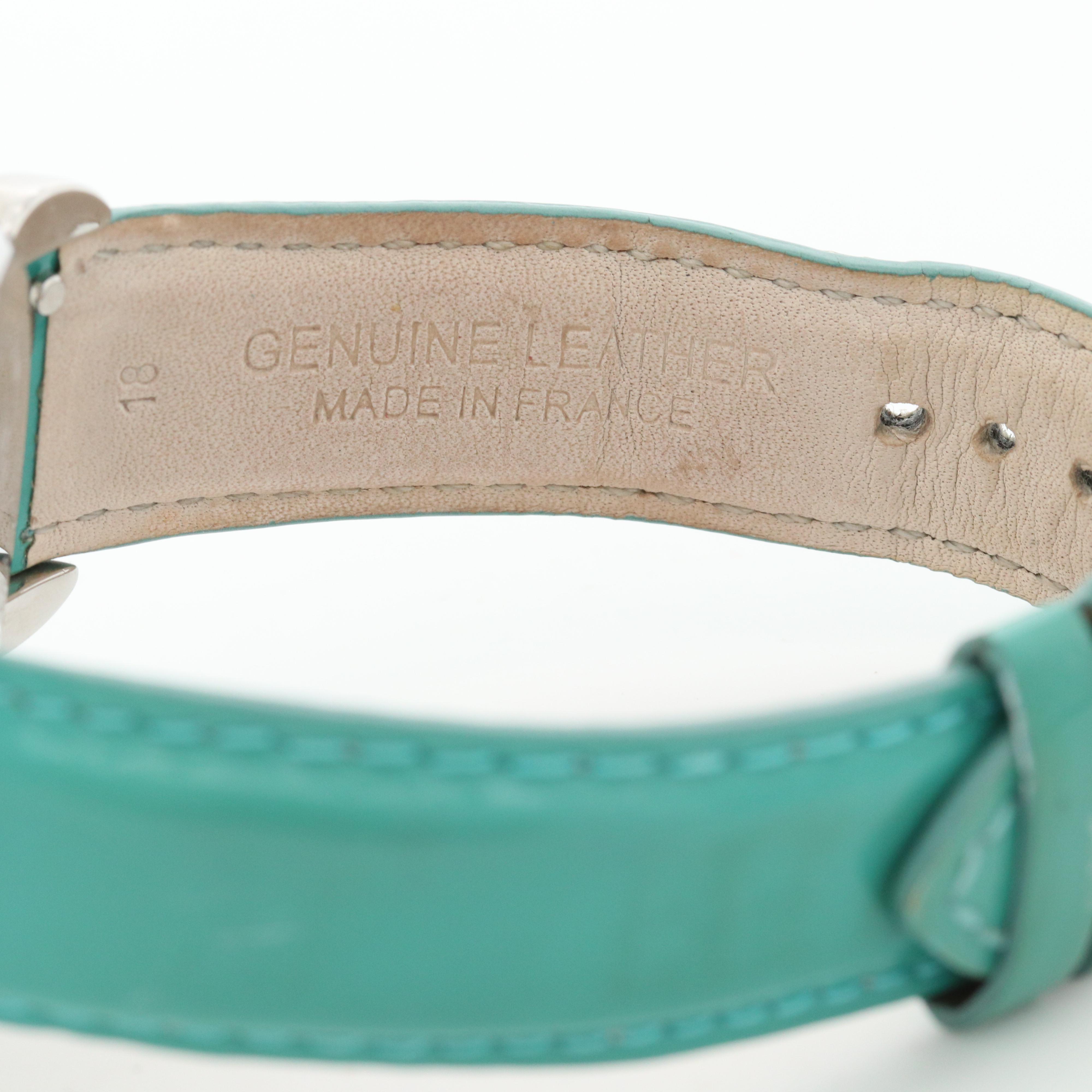 Michele Stainless Steel and Diamond Watch With Mother of Pearl Dial