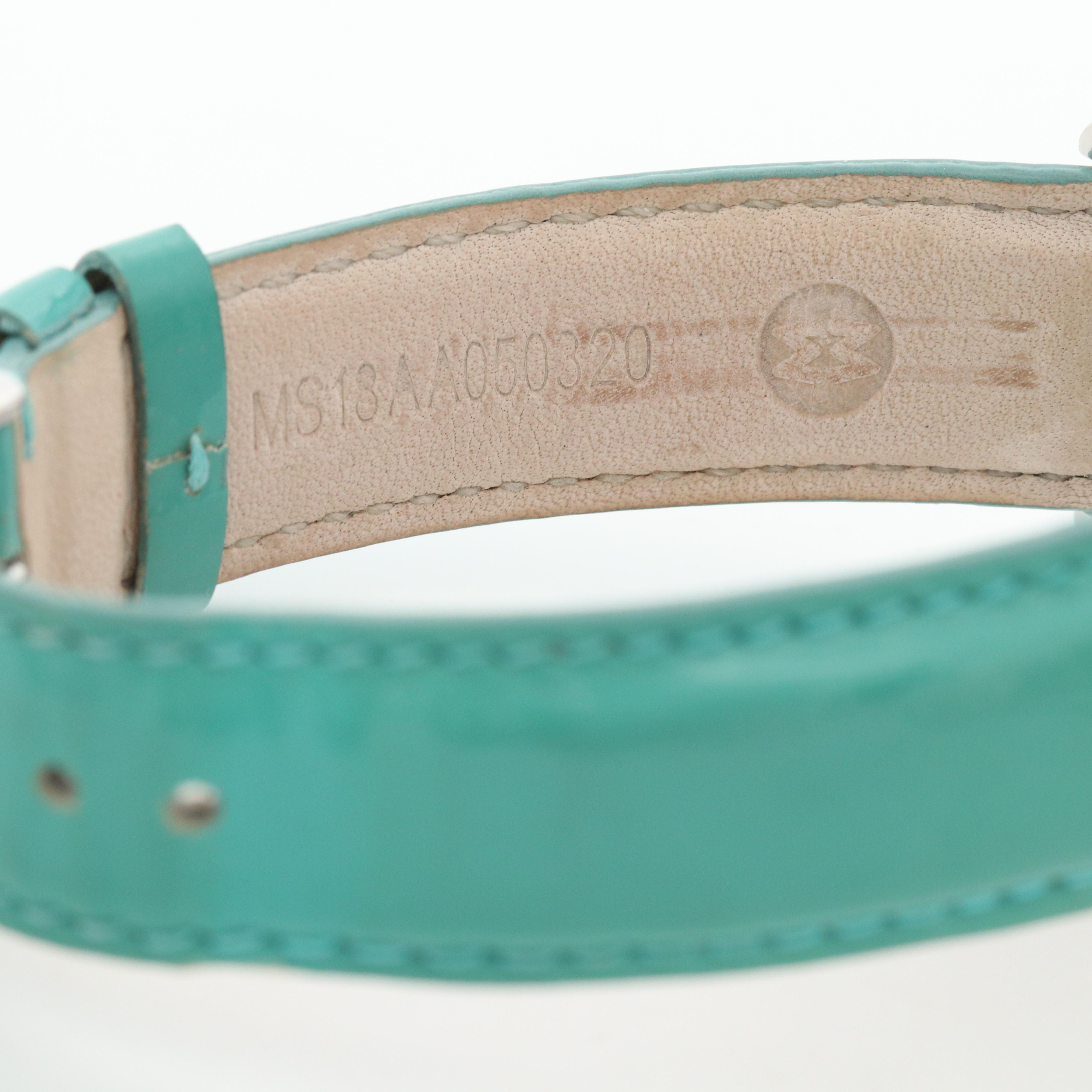 Michele Stainless Steel and Diamond Watch With Mother of Pearl Dial