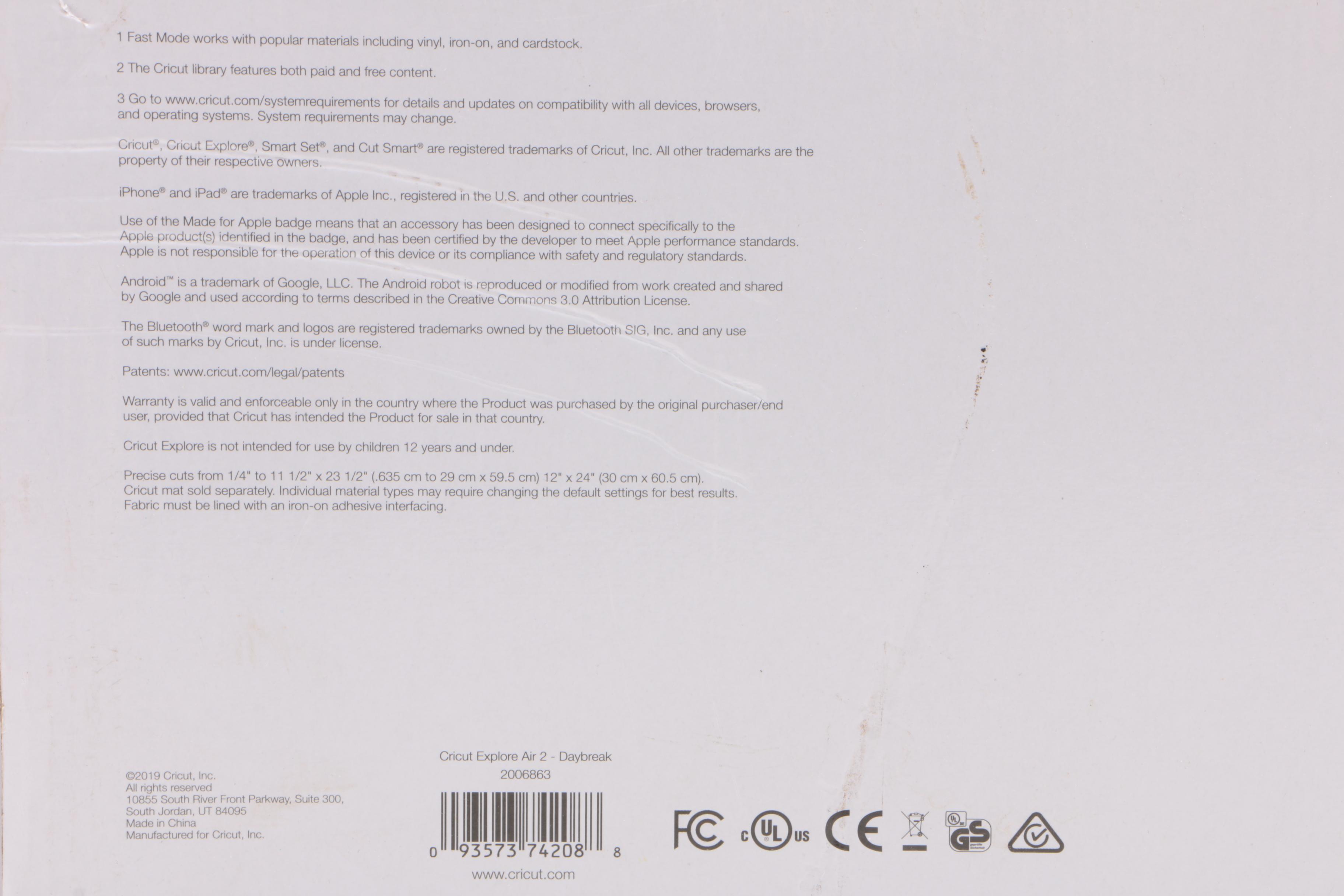 Daybreak Cricut Explore Air 2 Material Cutting Machine with Standard Grip Mat