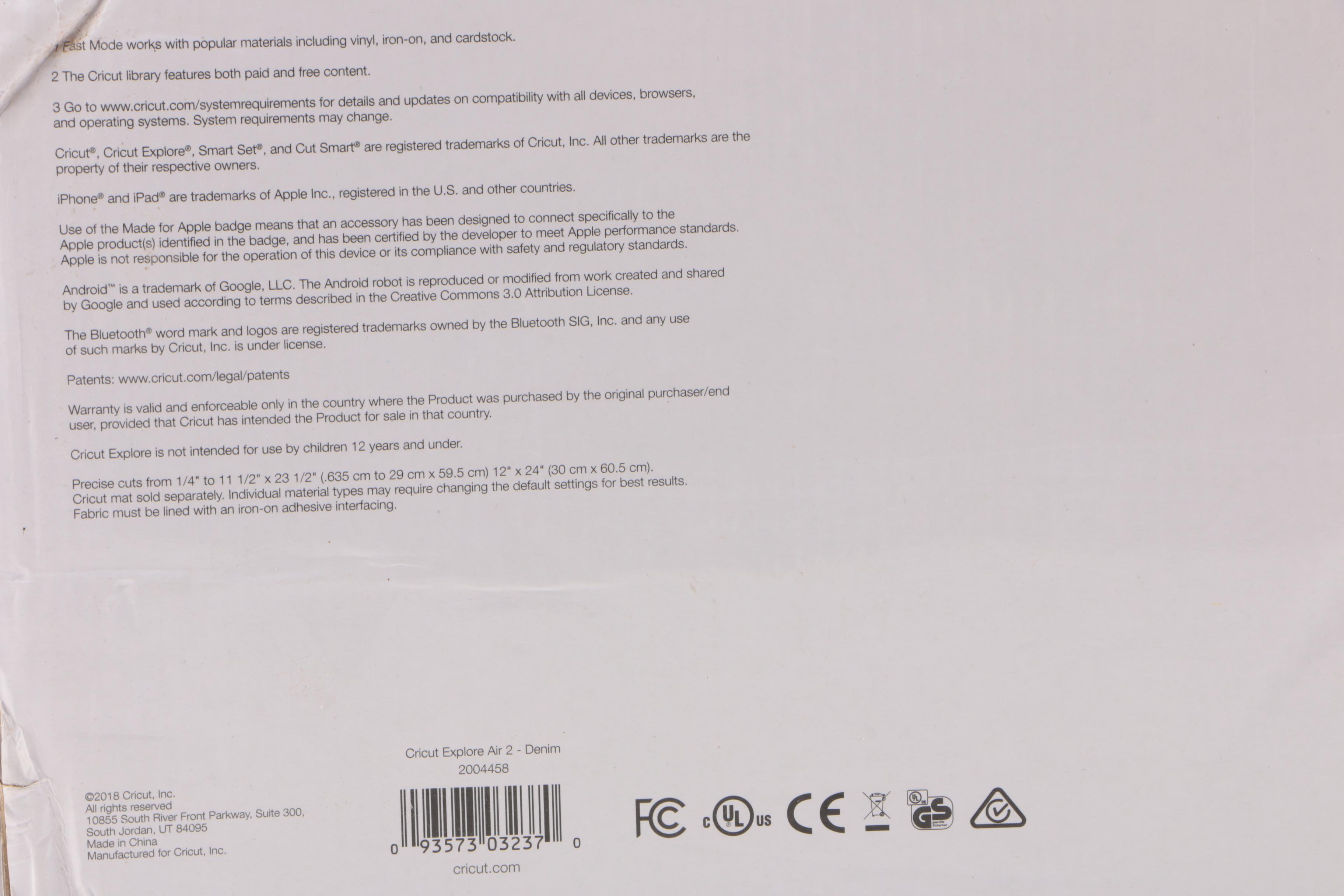 Denim Cricut Explore Air 2 Material Cutting Machine with Standard Grip Mat