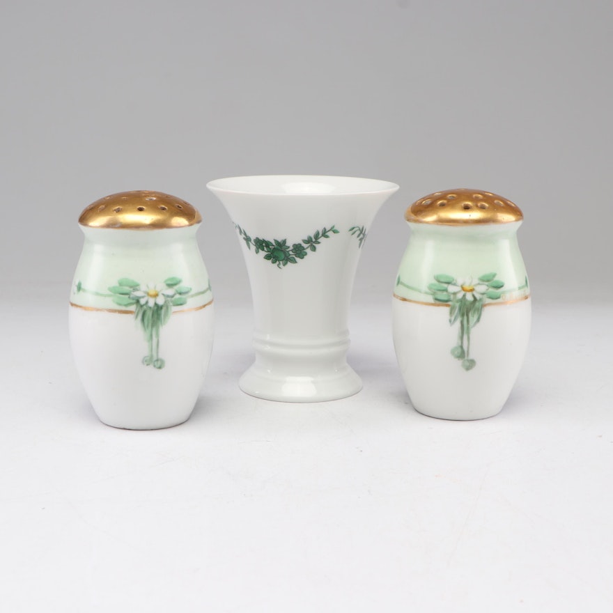 Furstenberg Porcelain Vase and Other Porcelain Salt and Pepper Shakers