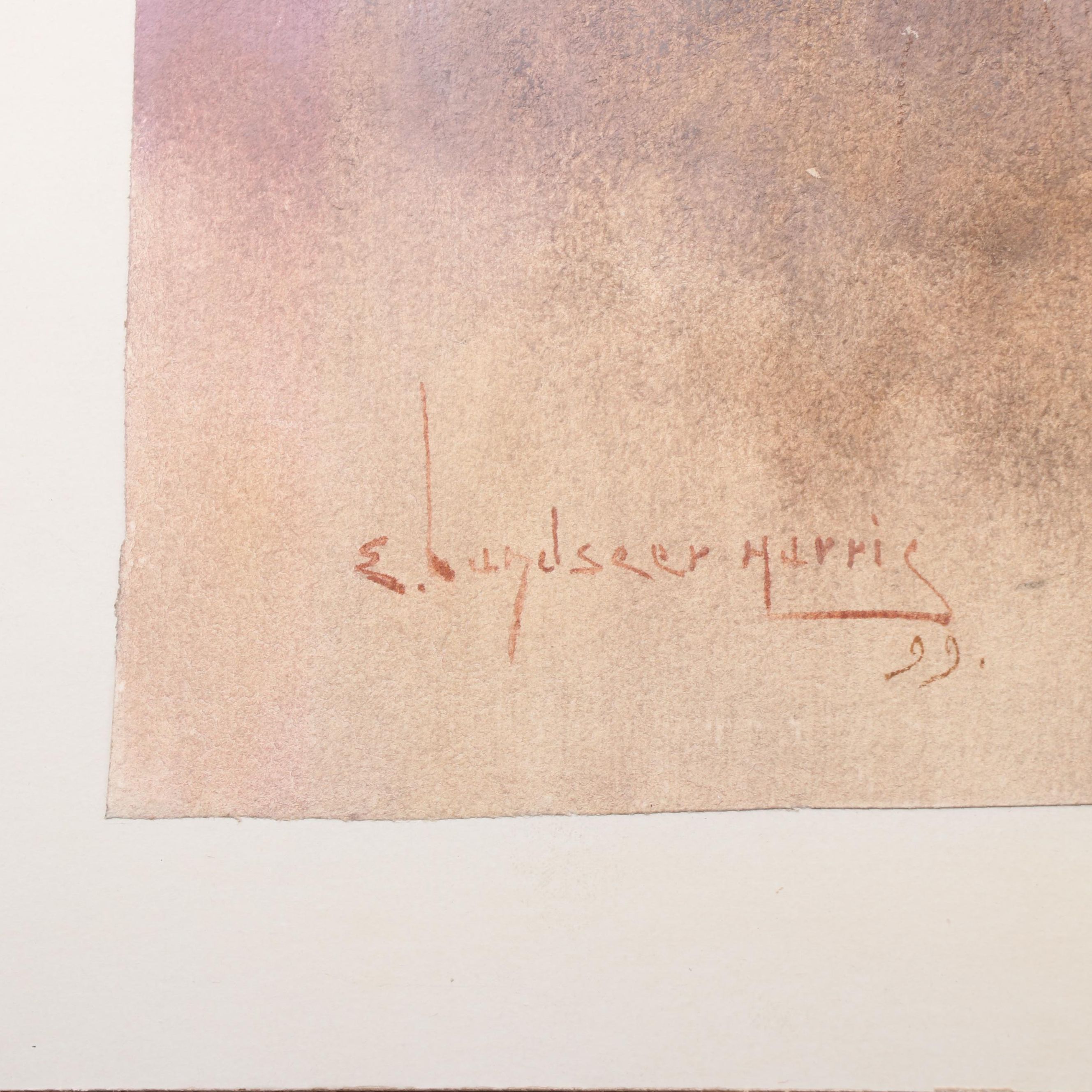 E. Landseer Harris 1899 Landscape Gouache Paintings