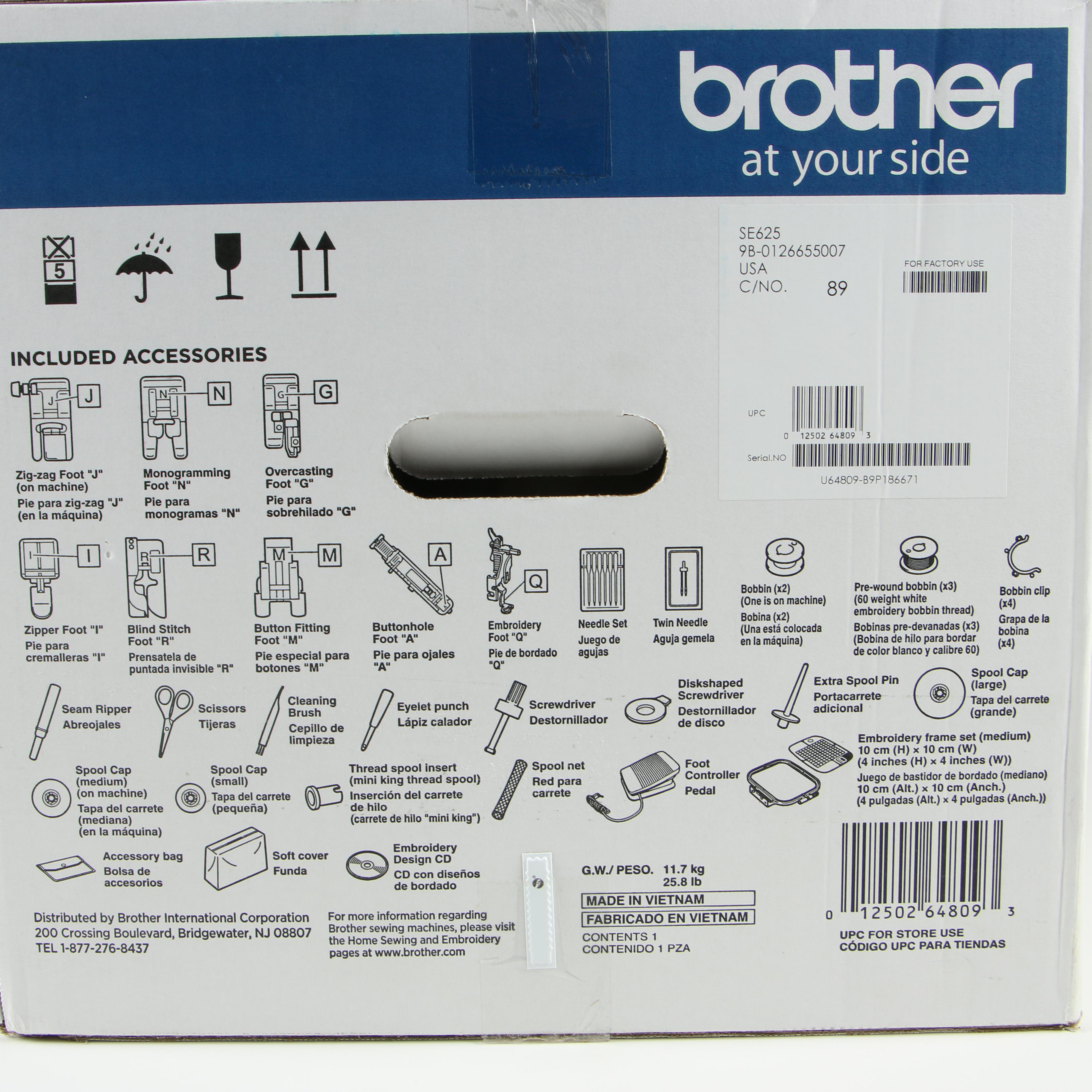 Brother SE625 Combination Computerized Embroidery and Sewing Machine