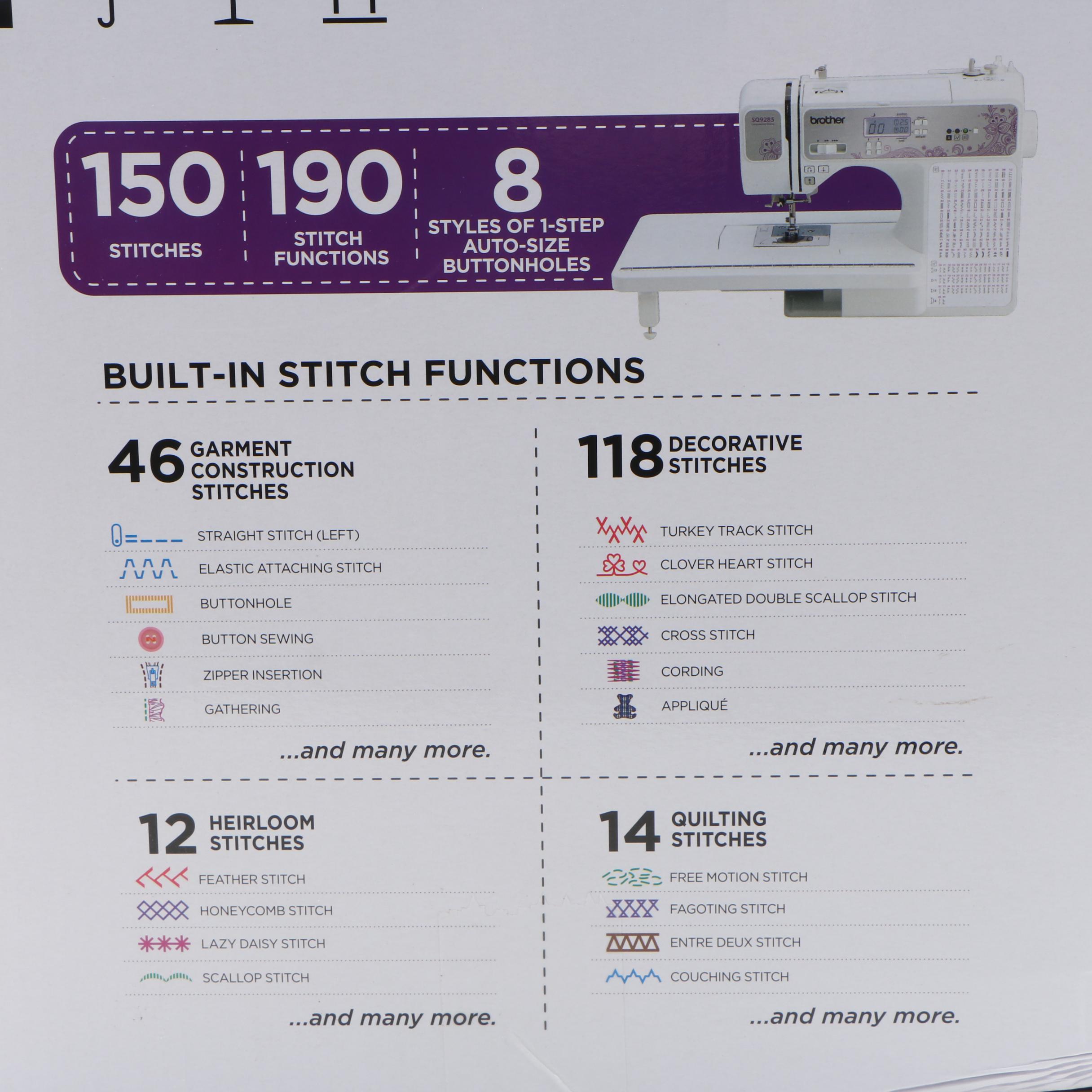 Brother SQ9285 Computerized Sewing and Quilting Machine