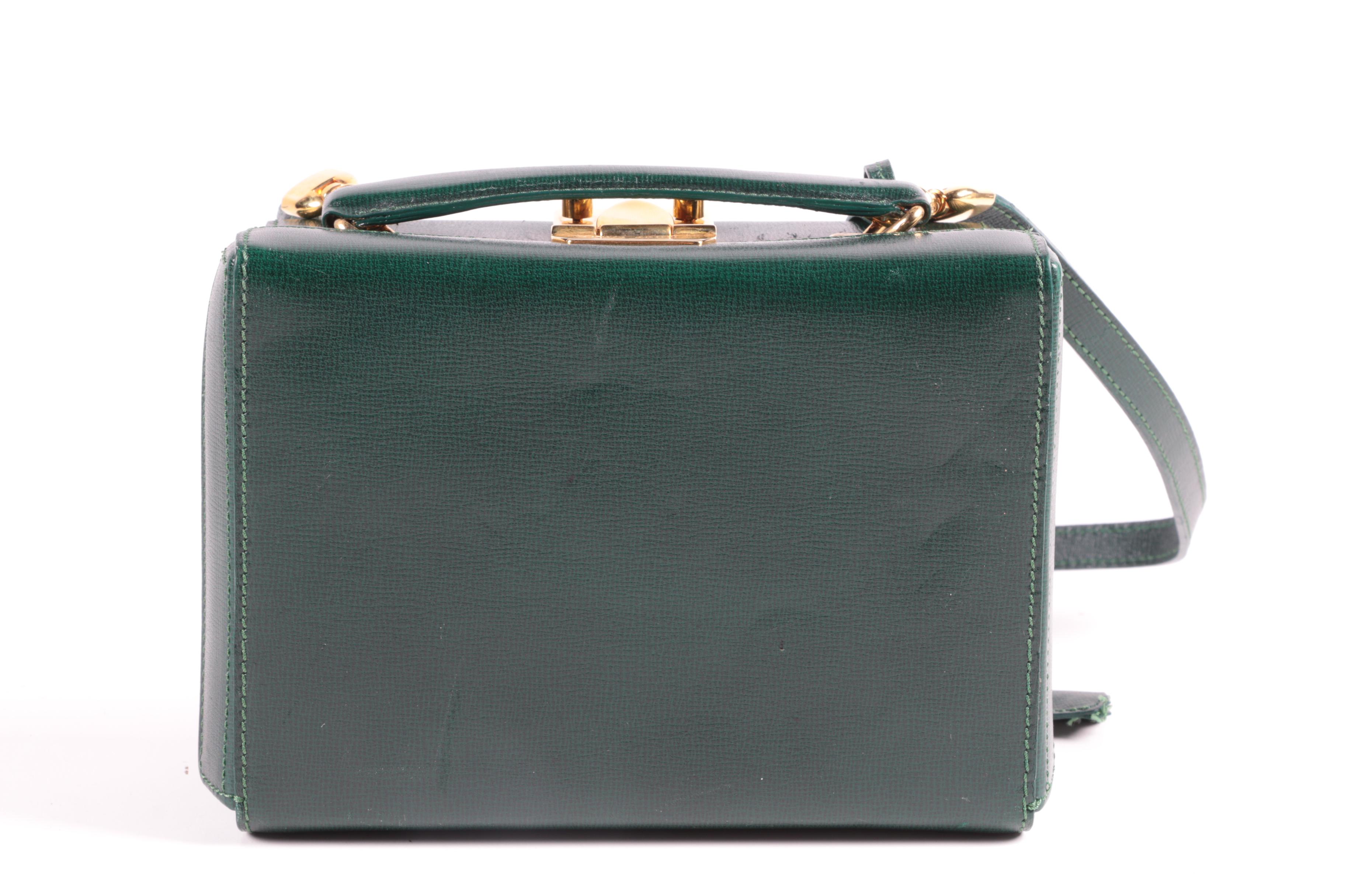 Mark Cross Grace Crossbody Bag in Green Saffiano Leather