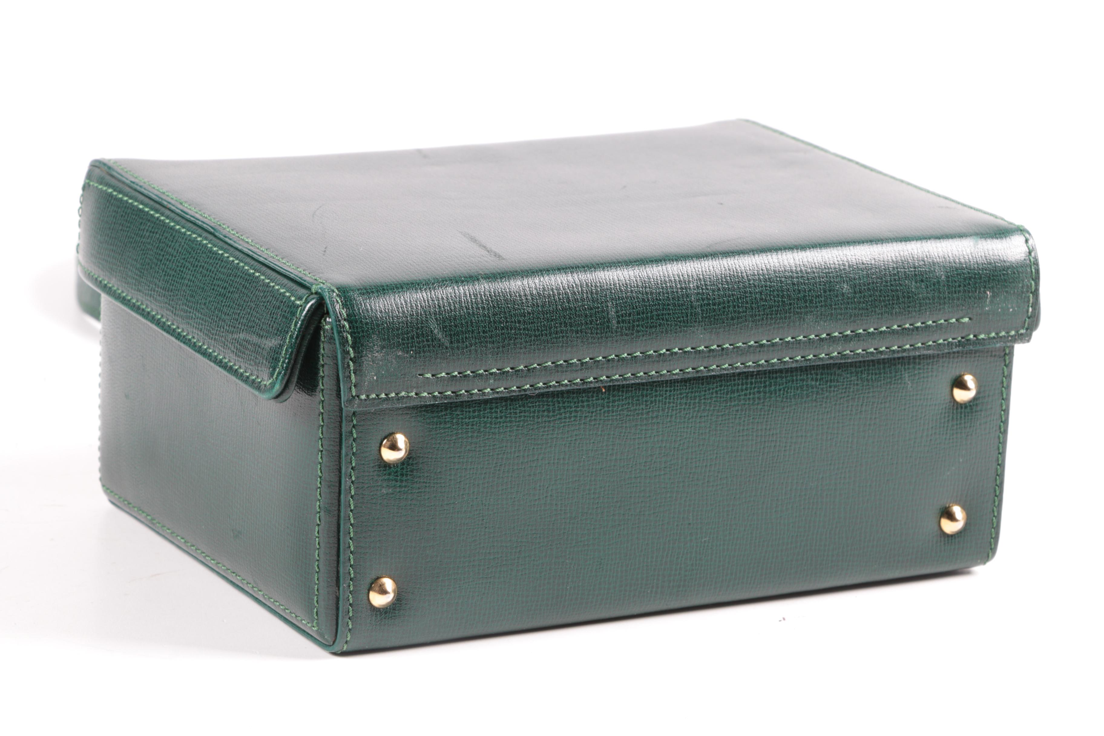 Mark Cross Grace Crossbody Bag in Green Saffiano Leather