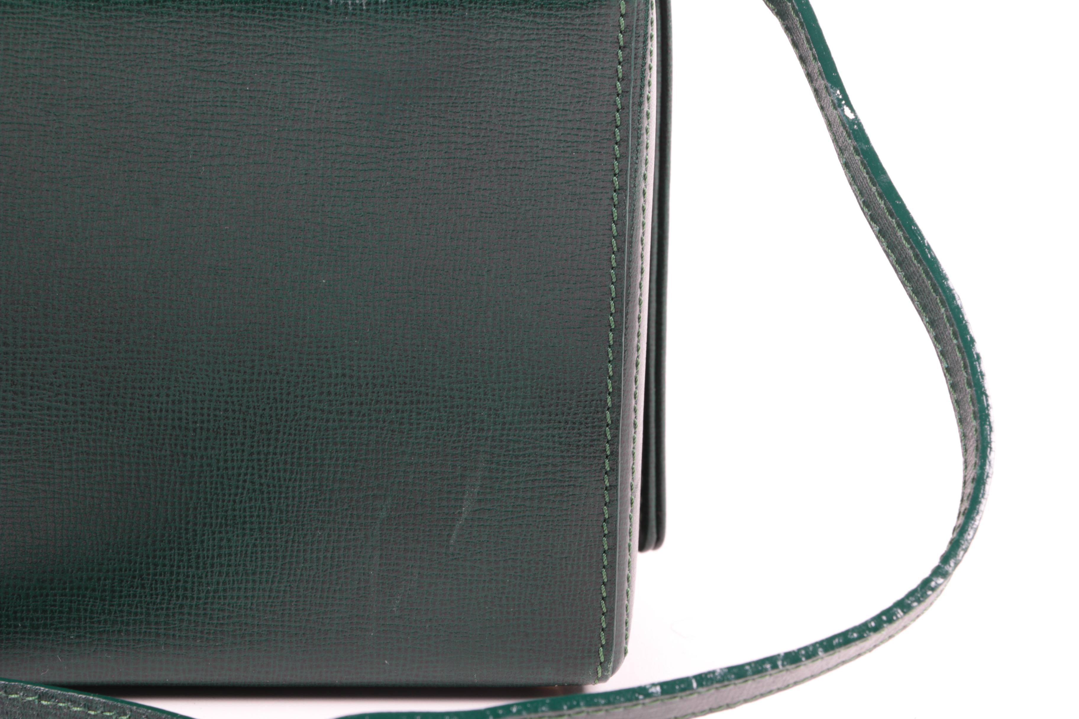 Mark Cross Grace Crossbody Bag in Green Saffiano Leather