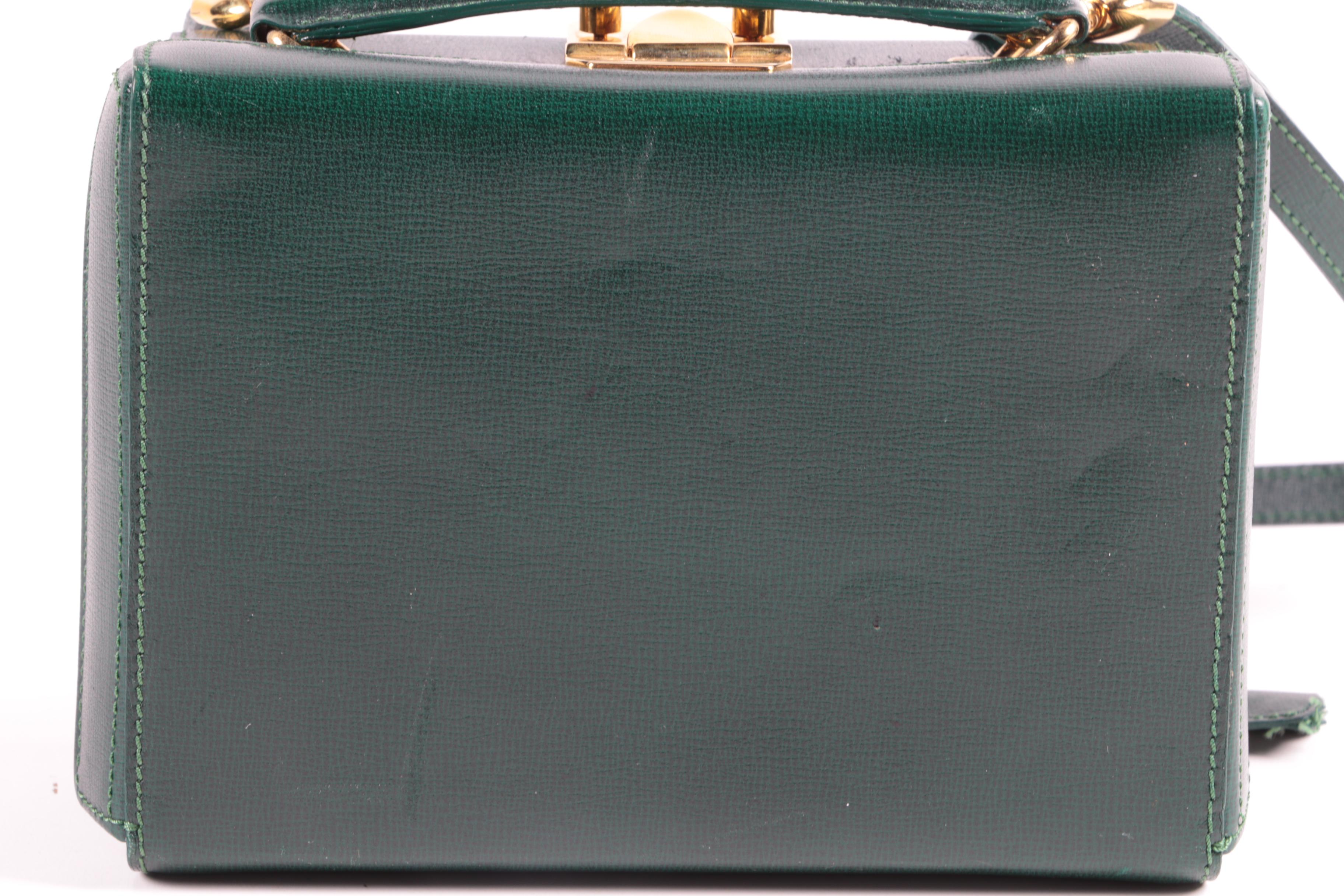 Mark Cross Grace Crossbody Bag in Green Saffiano Leather