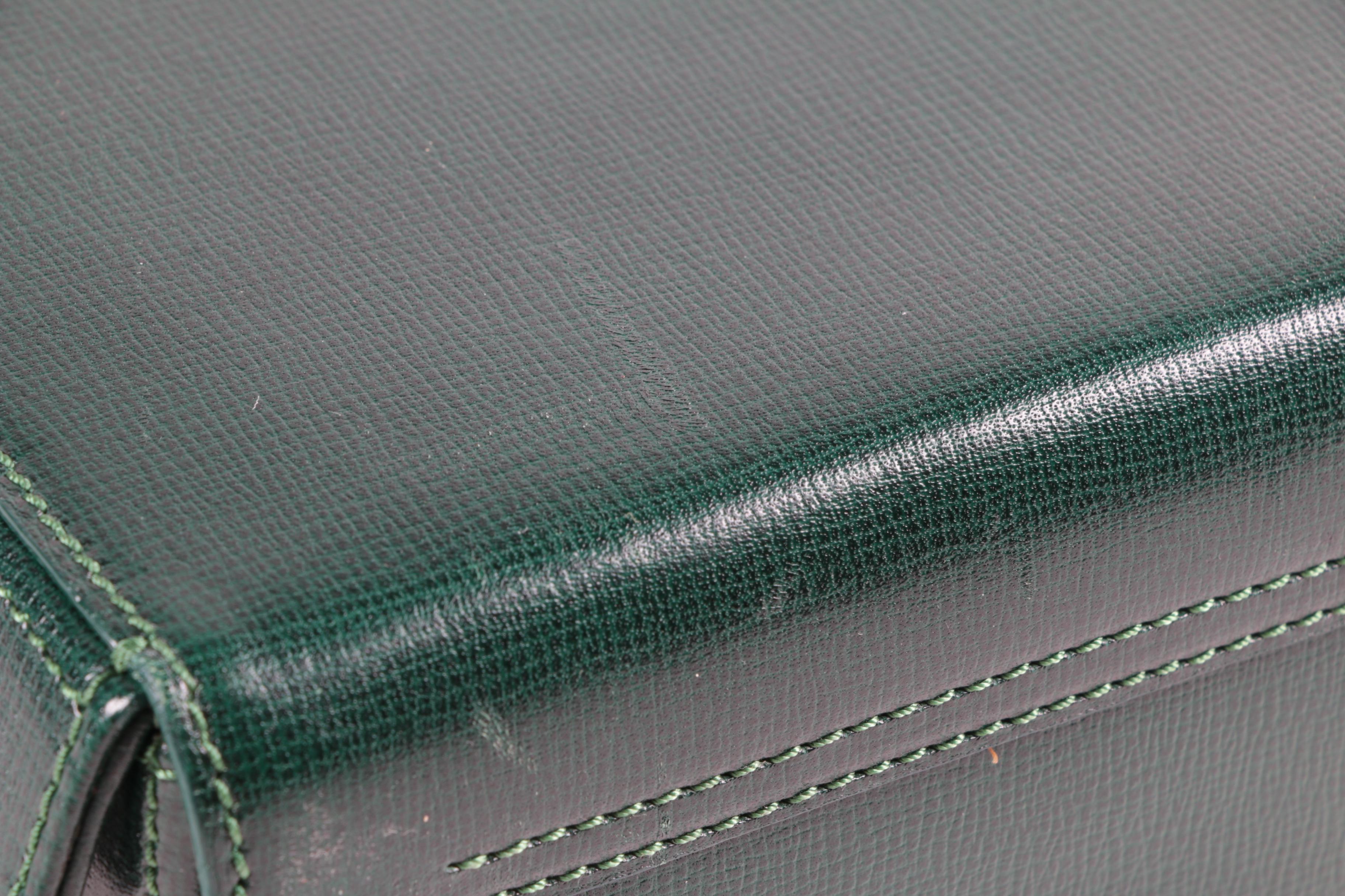 Mark Cross Grace Crossbody Bag in Green Saffiano Leather