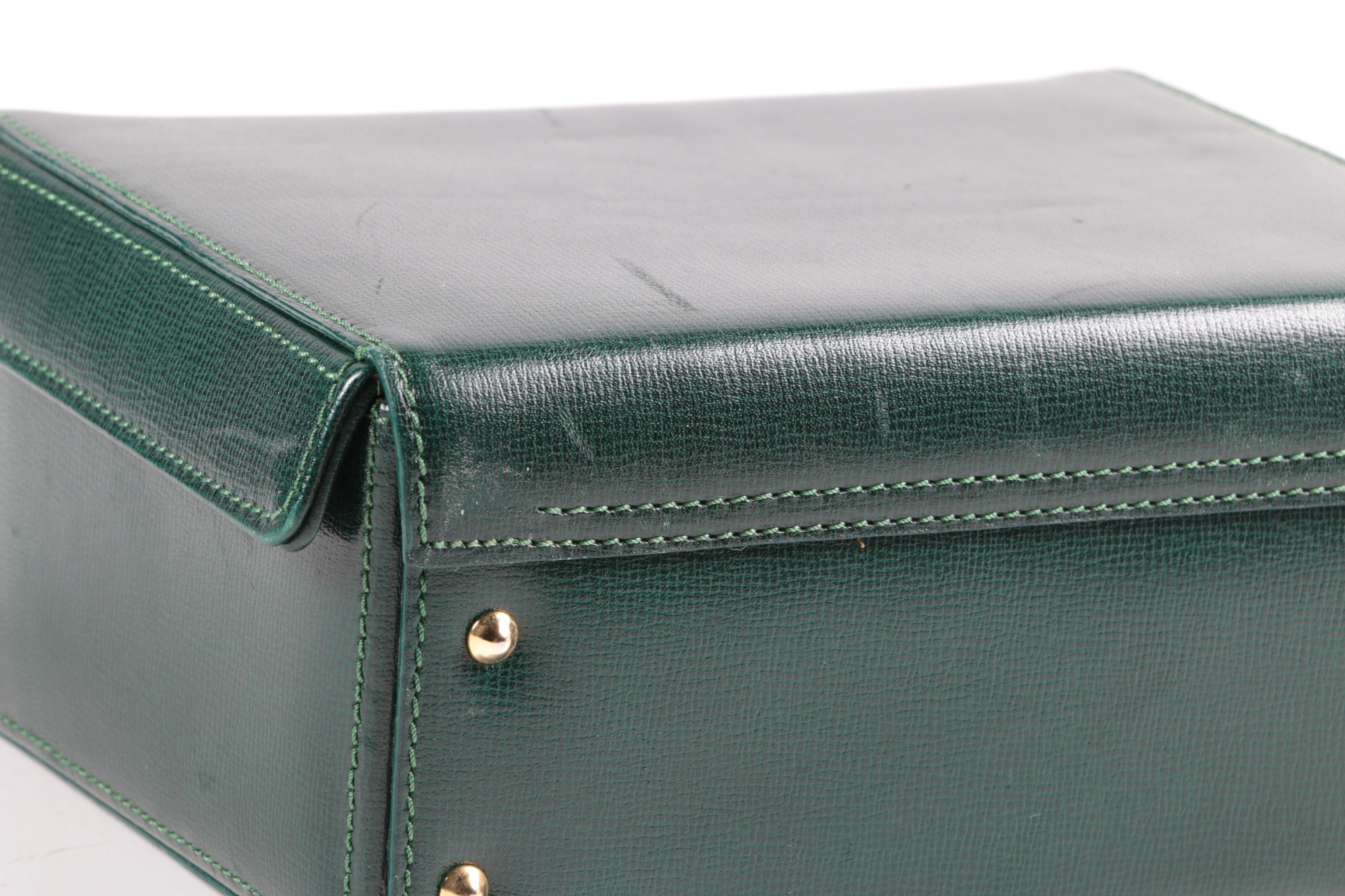 Mark Cross Grace Crossbody Bag in Green Saffiano Leather