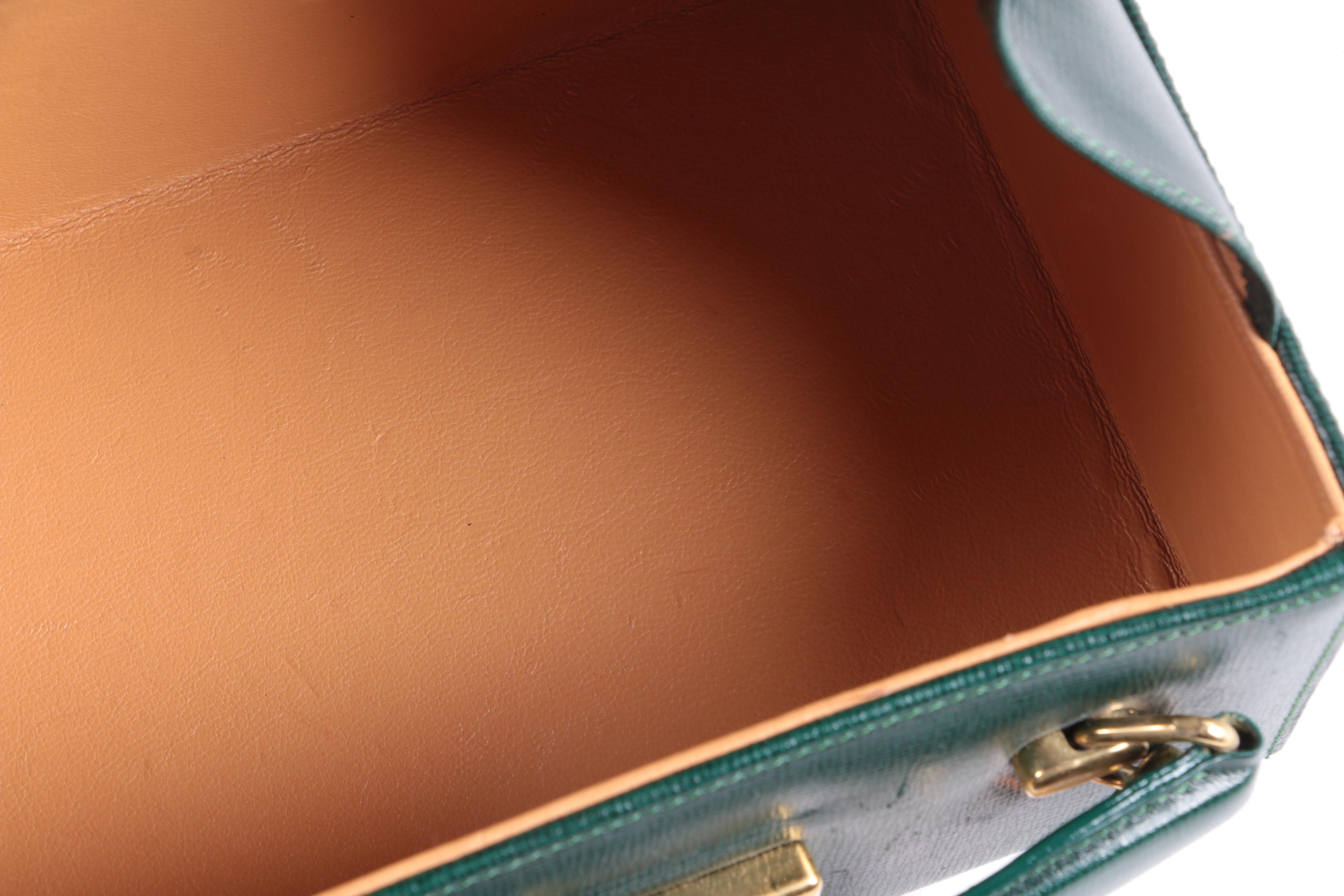 Mark Cross Grace Crossbody Bag in Green Saffiano Leather