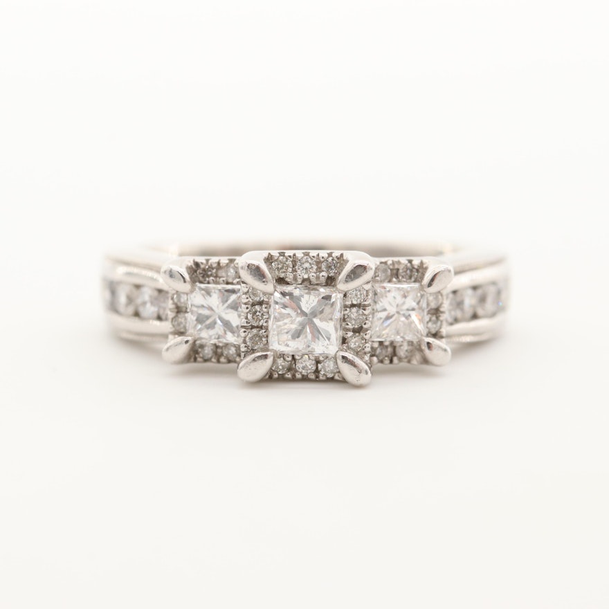 14K White Gold Diamond Ring