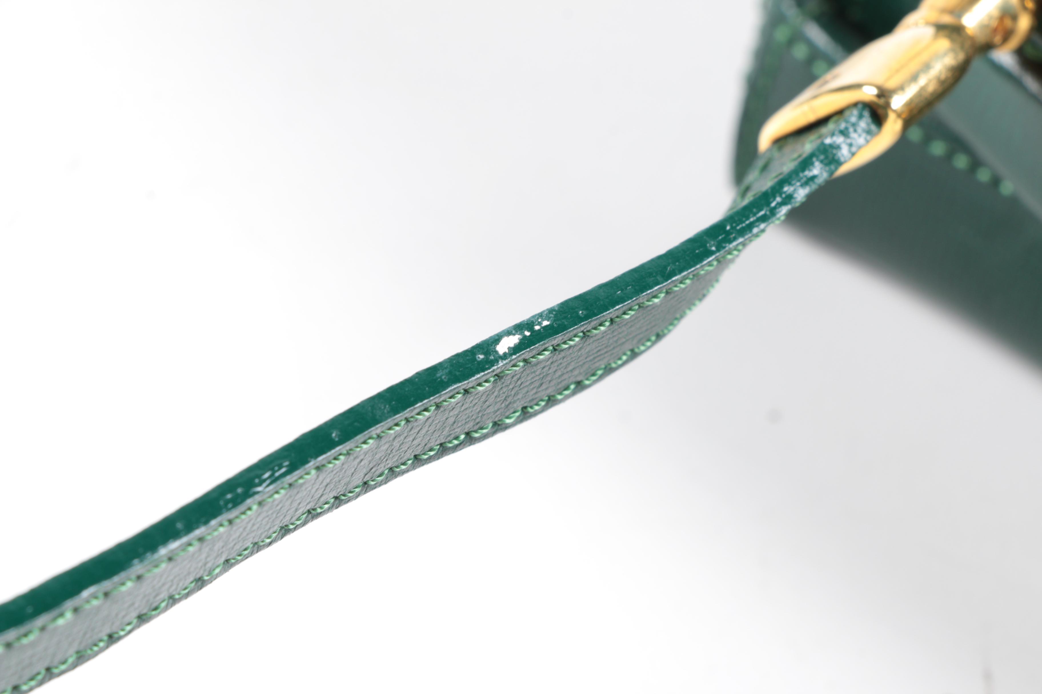 Mark Cross Grace Crossbody Bag in Green Saffiano Leather