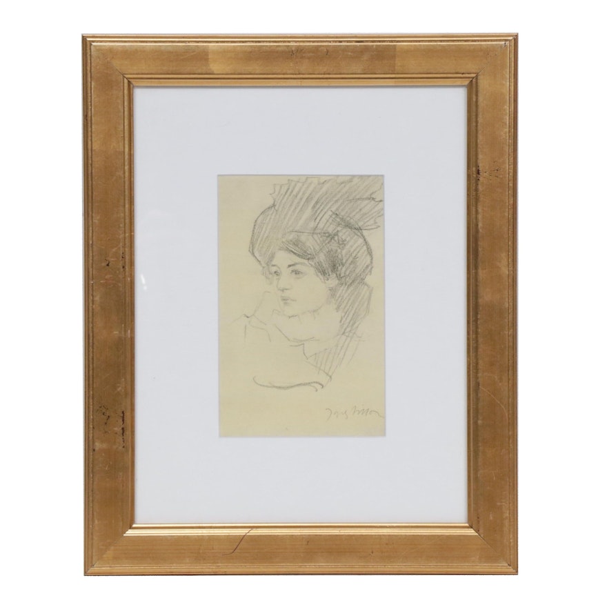Jacque Villon Female Portrait Lithograph