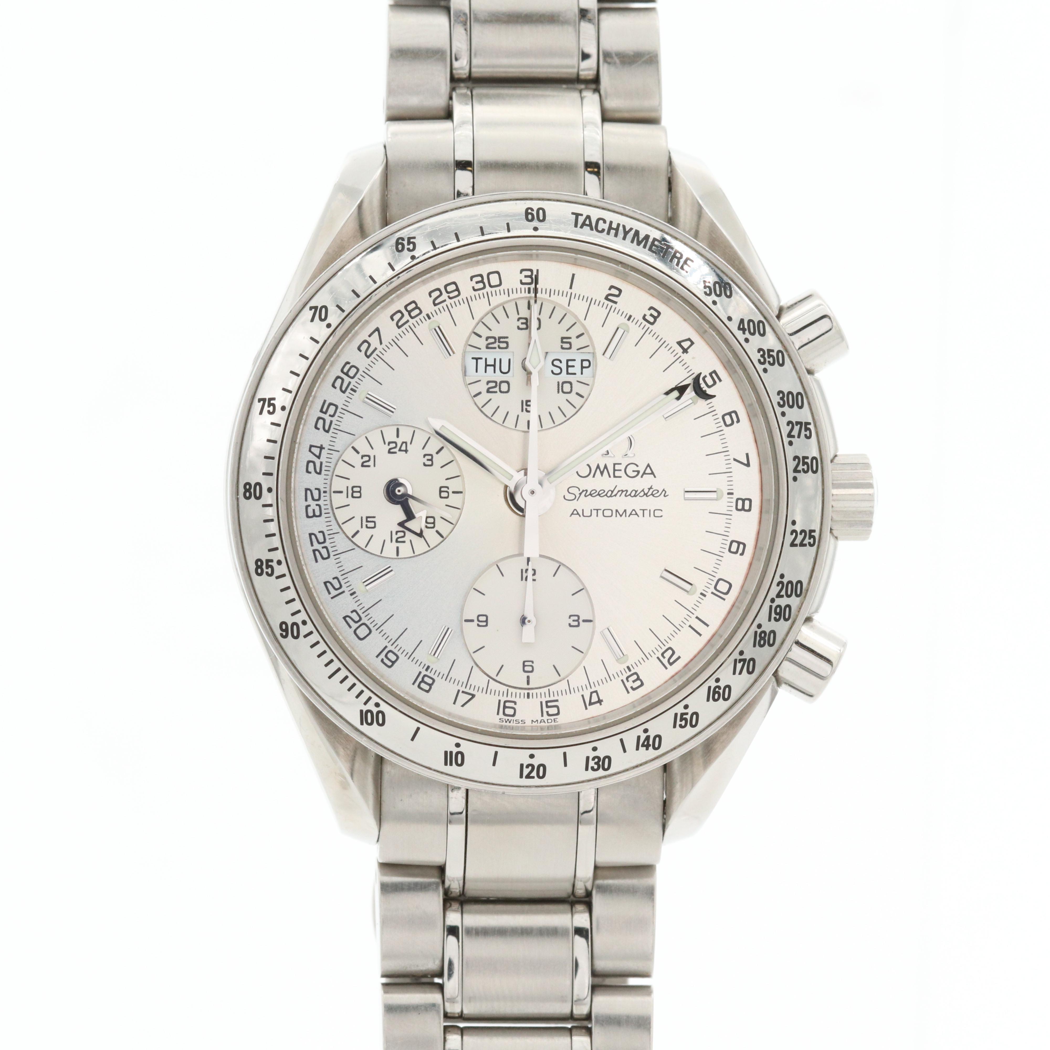 Omega Speedmaster Stainless Steel Automatic Day and Date Watch, Circa 1999