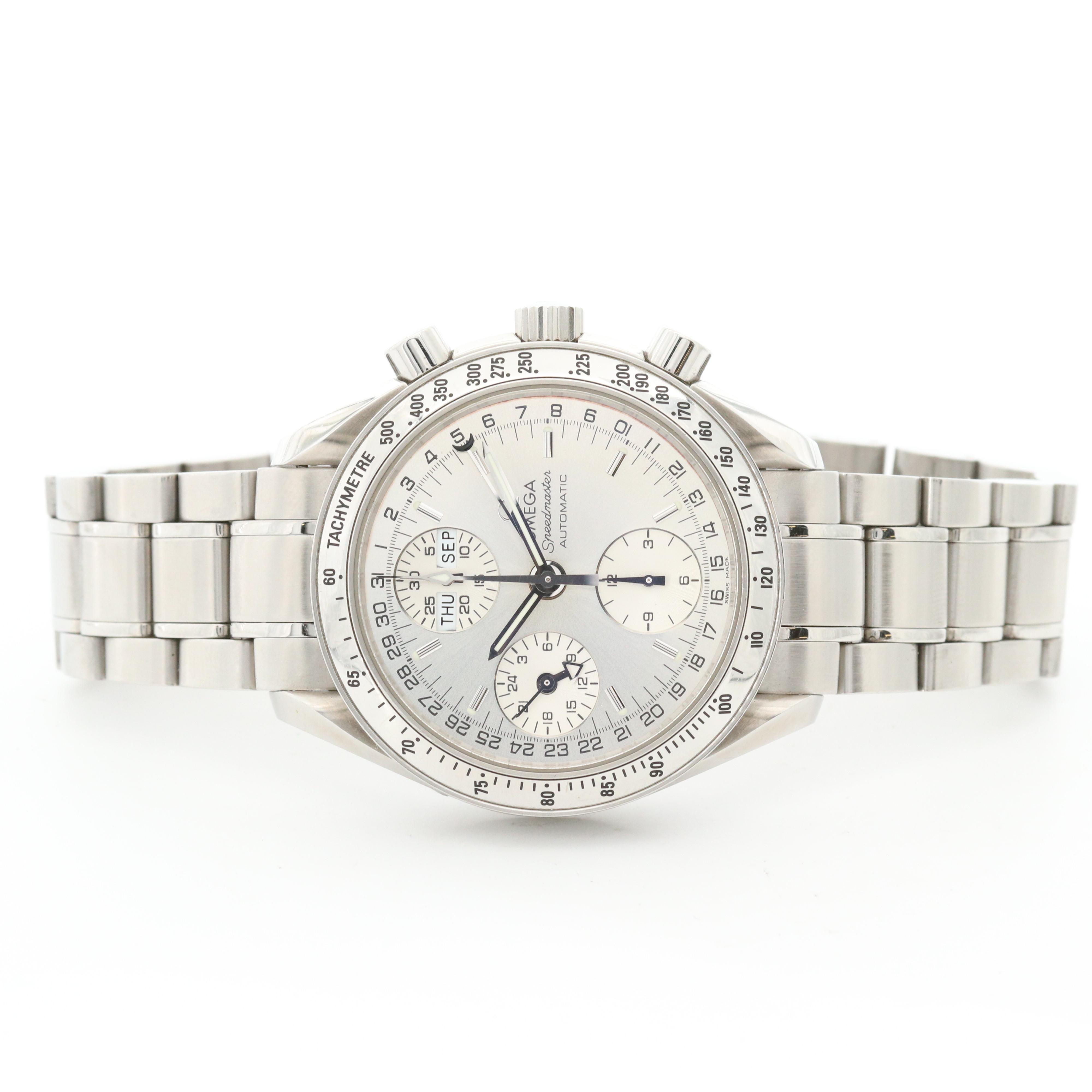 Omega Speedmaster Stainless Steel Automatic Day and Date Watch, Circa 1999