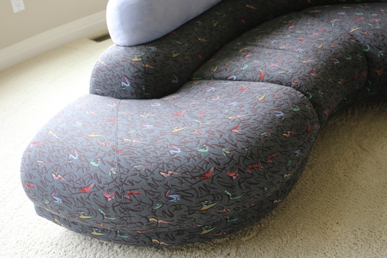 Italy 2000 Suede and Fabric Sectional Sofa, Made in Italy