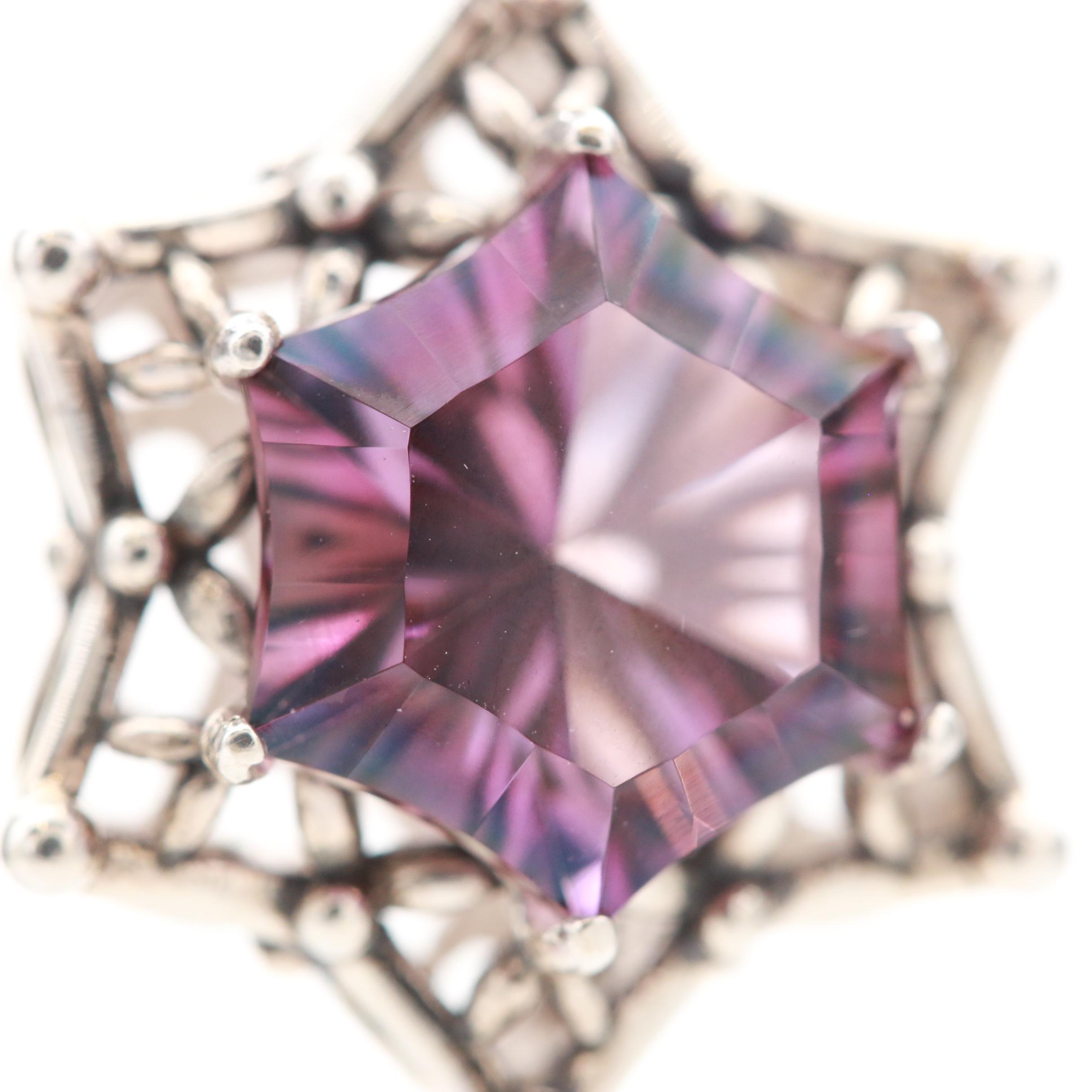 Sterling Silver Quartz Pendant Necklace