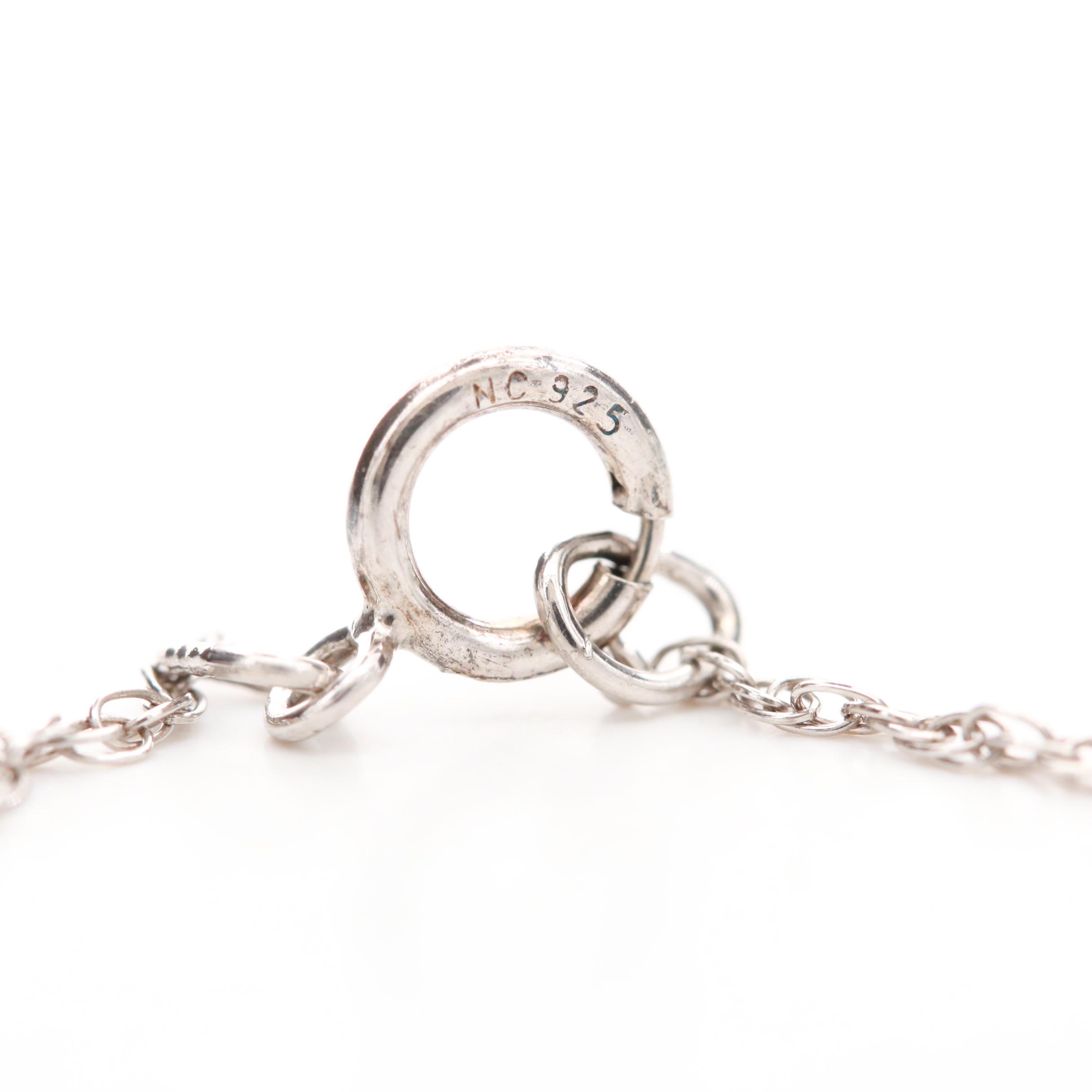 Sterling Silver Quartz Pendant Necklace