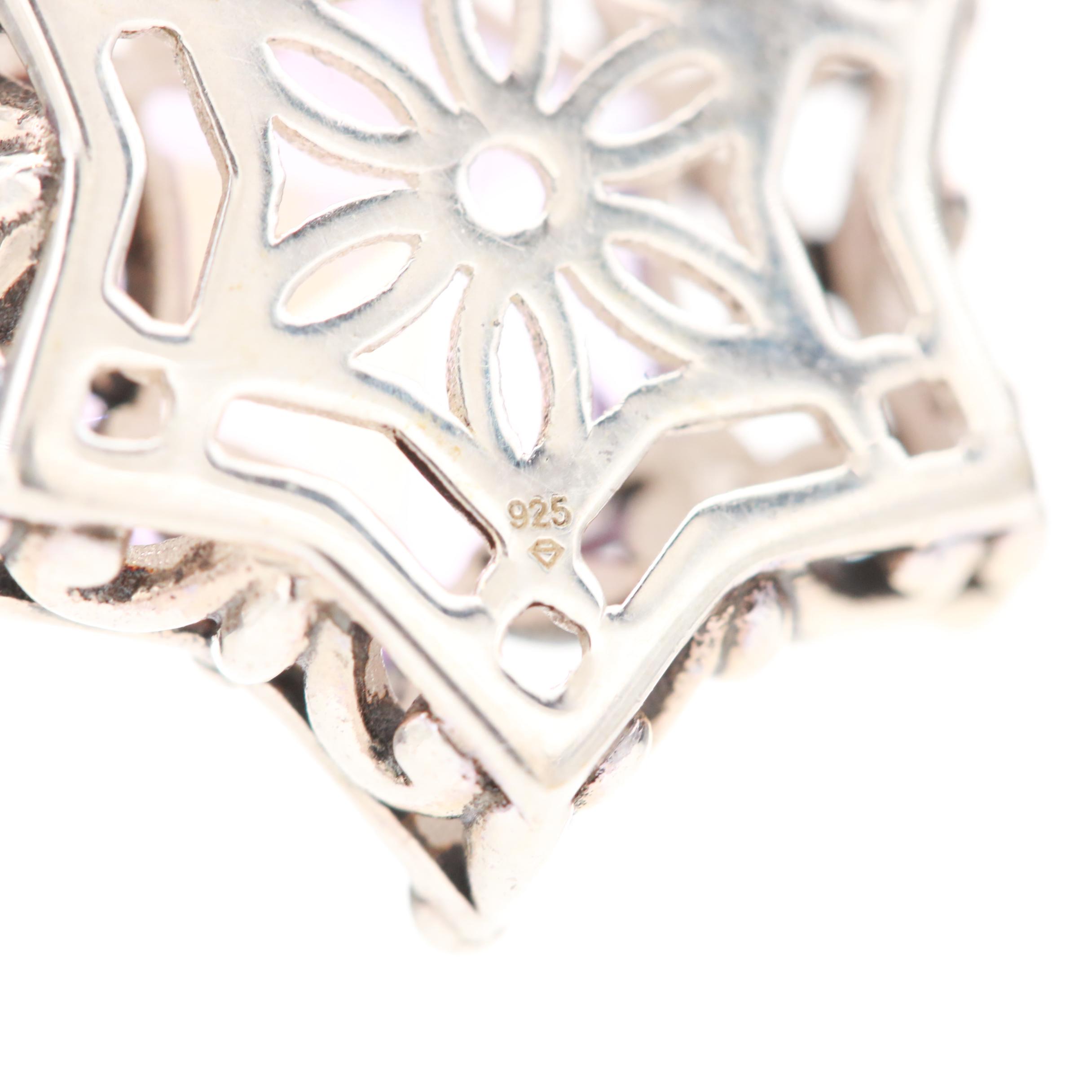 Sterling Silver Quartz Pendant Necklace