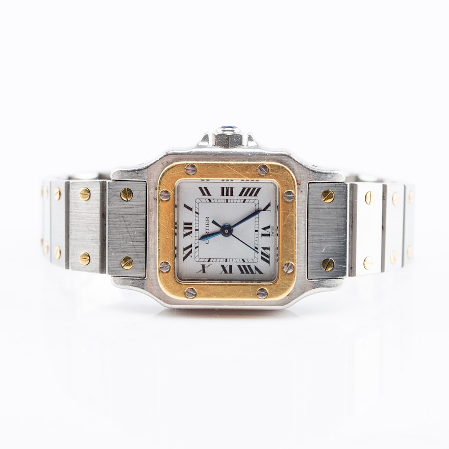 Cartier Santos Galbee 18K Gold and Stainless Steel Automatic Wristwatch