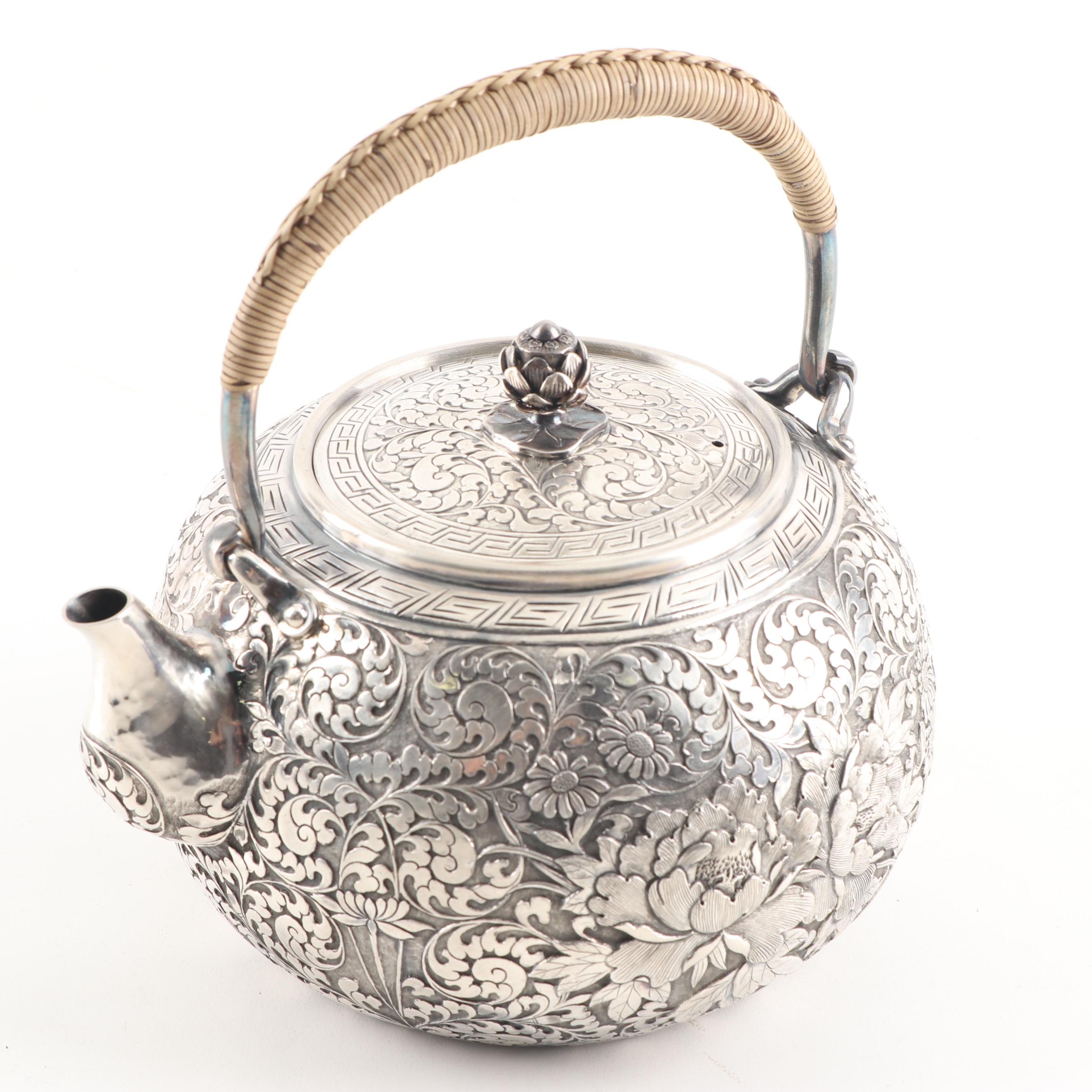 Japanese 900 Silver Teapot by Konoike Silversmith