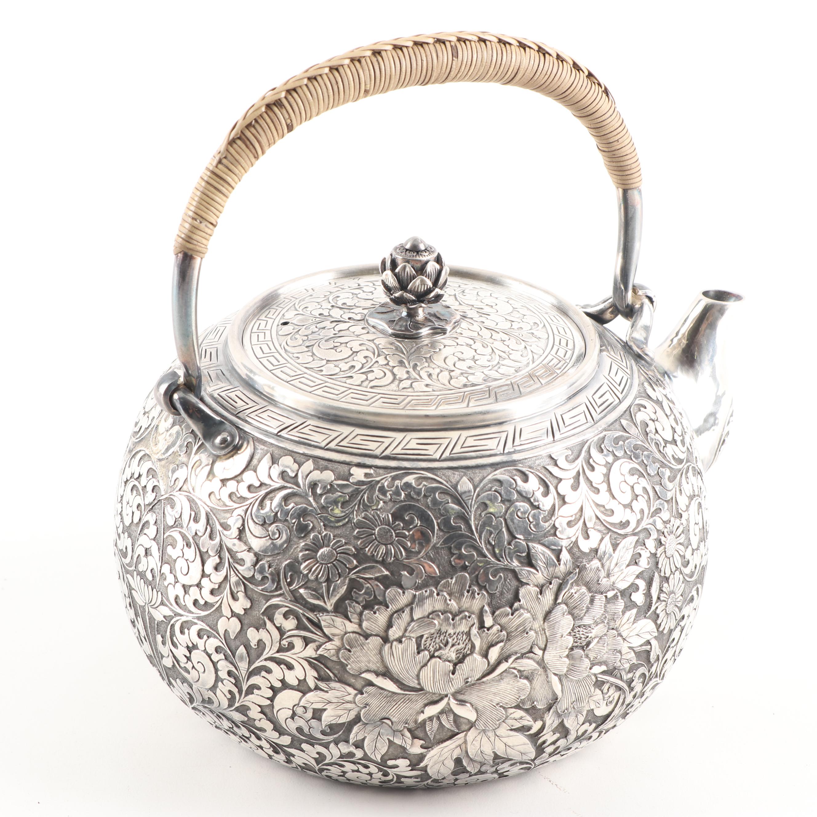 Japanese 900 Silver Teapot by Konoike Silversmith