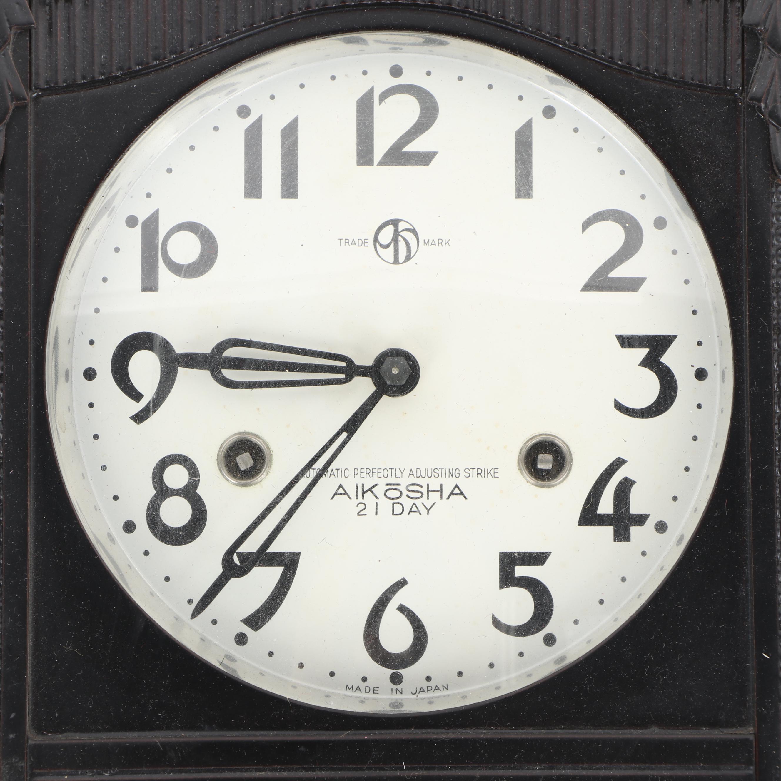 Japanese Aikosha Black Lacquer 21 Day Wall Clock