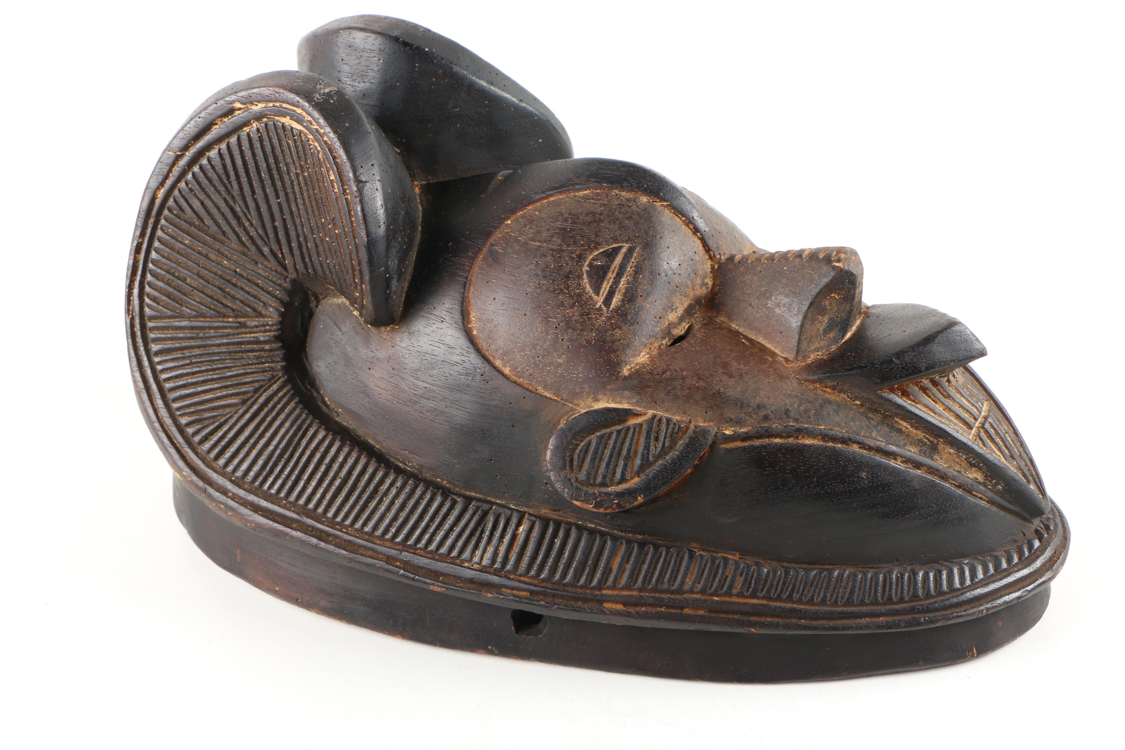 West African Hand-Carved Wooden Mask