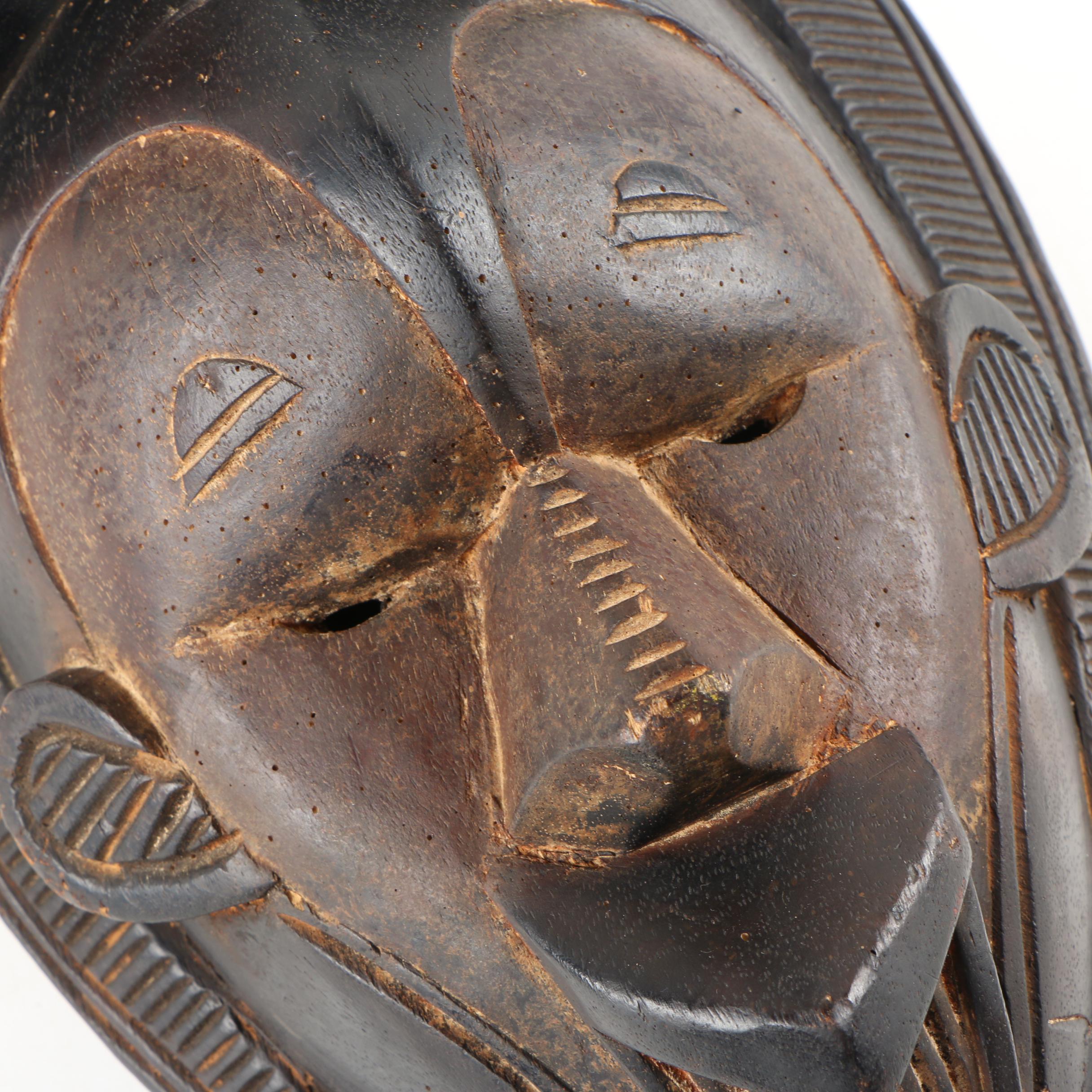 West African Hand-Carved Wooden Mask