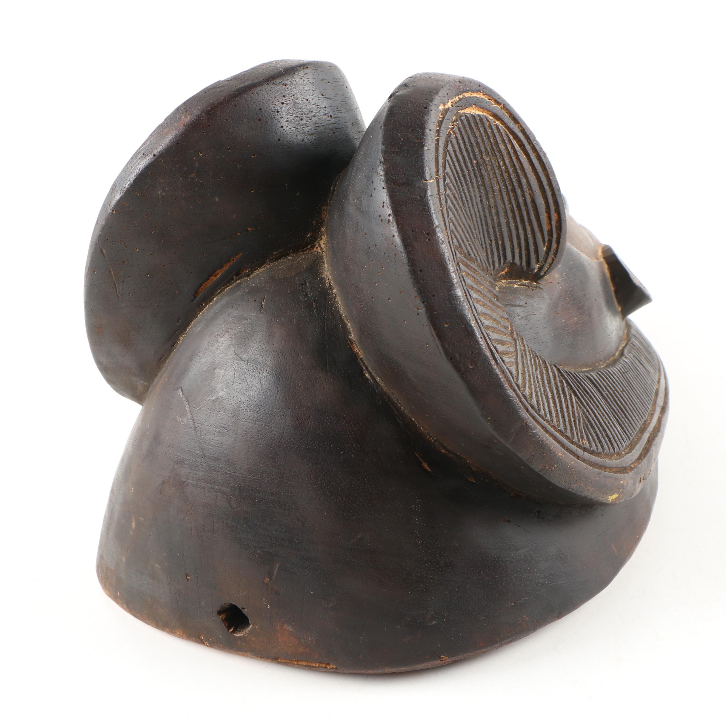 West African Hand-Carved Wooden Mask