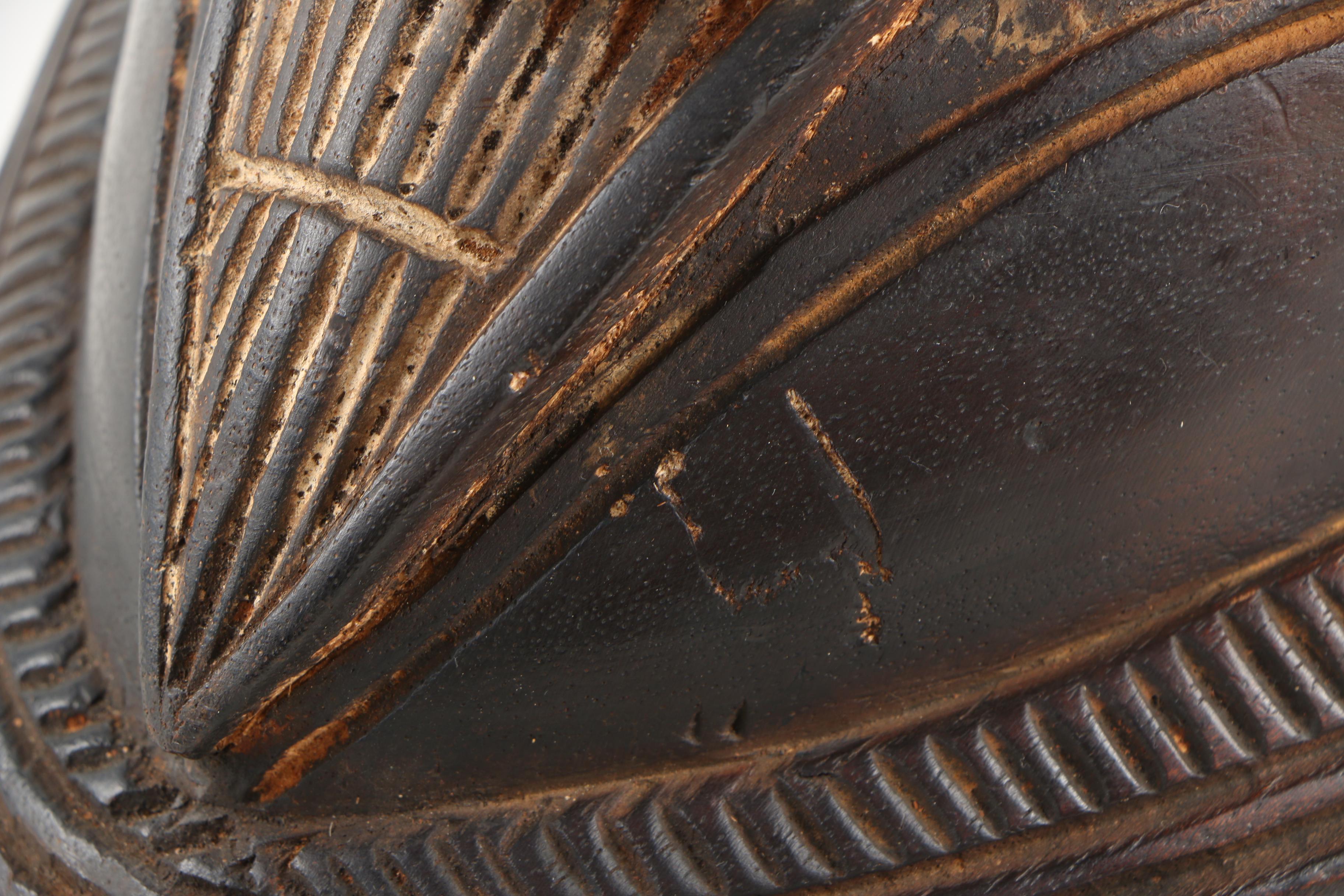 West African Hand-Carved Wooden Mask
