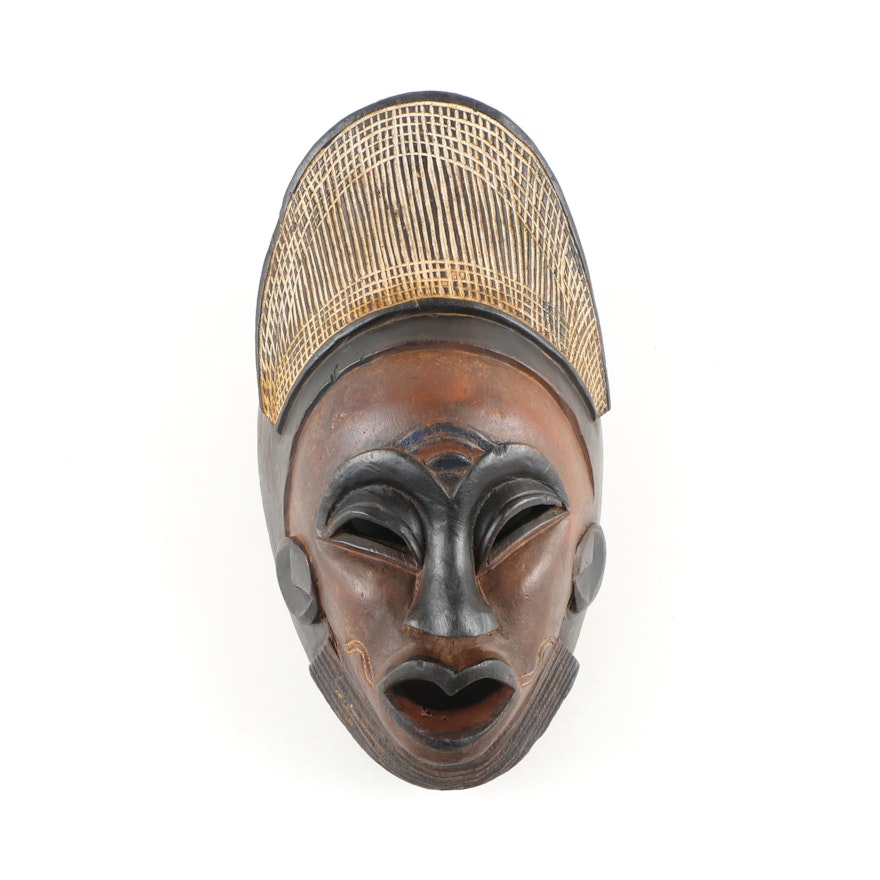 Central African Hand-Carved Wooden Mask