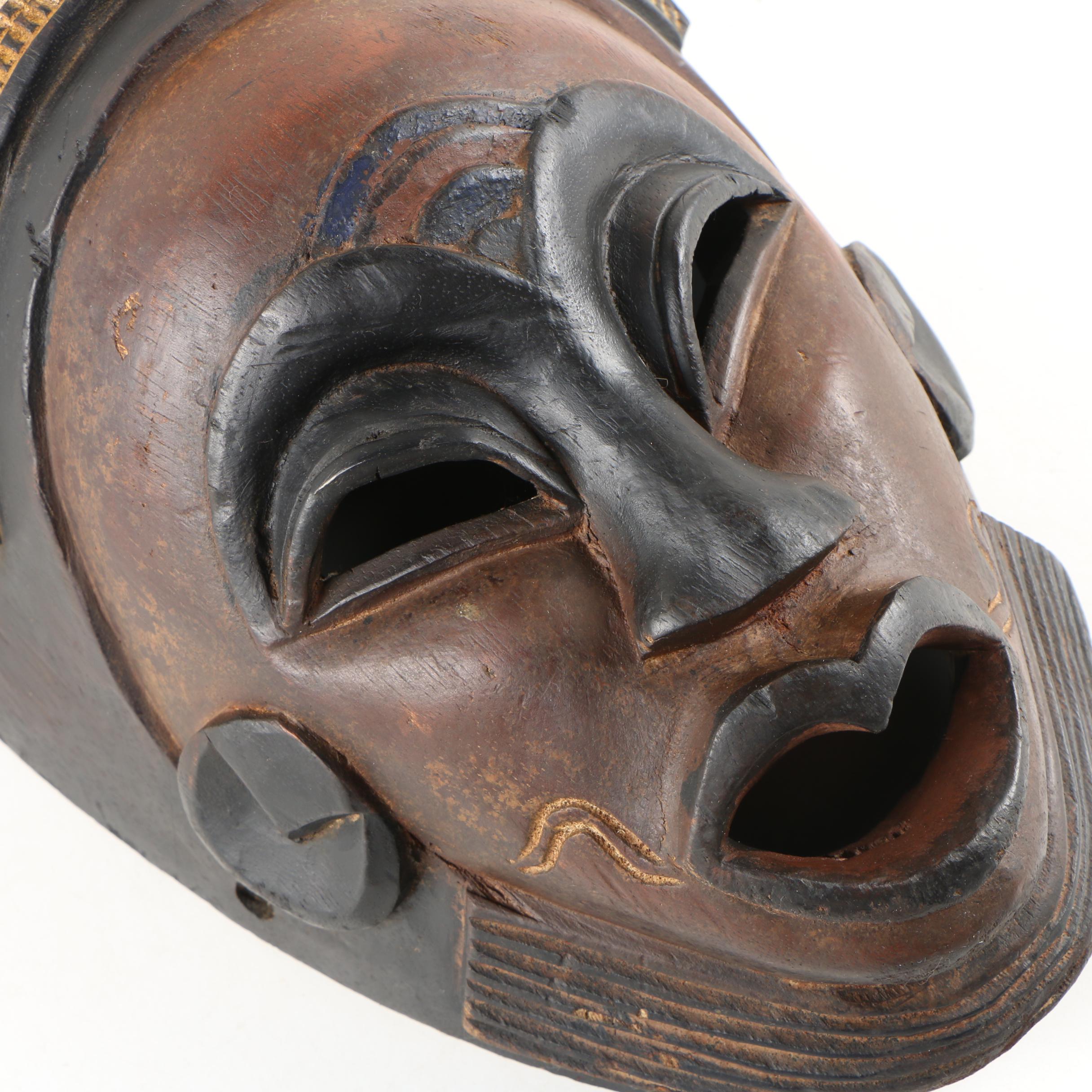 Central African Hand-Carved Wooden Mask