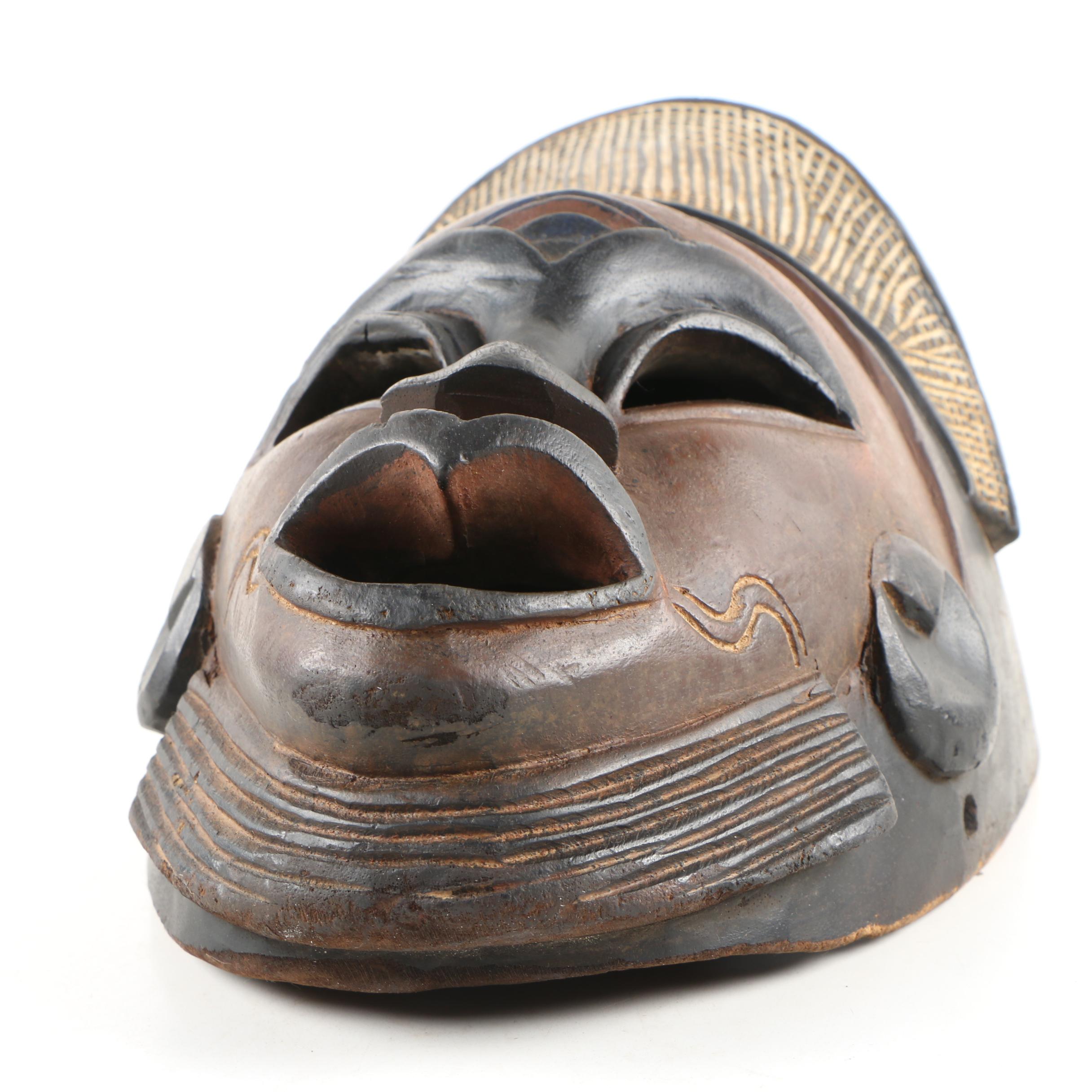 Central African Hand-Carved Wooden Mask