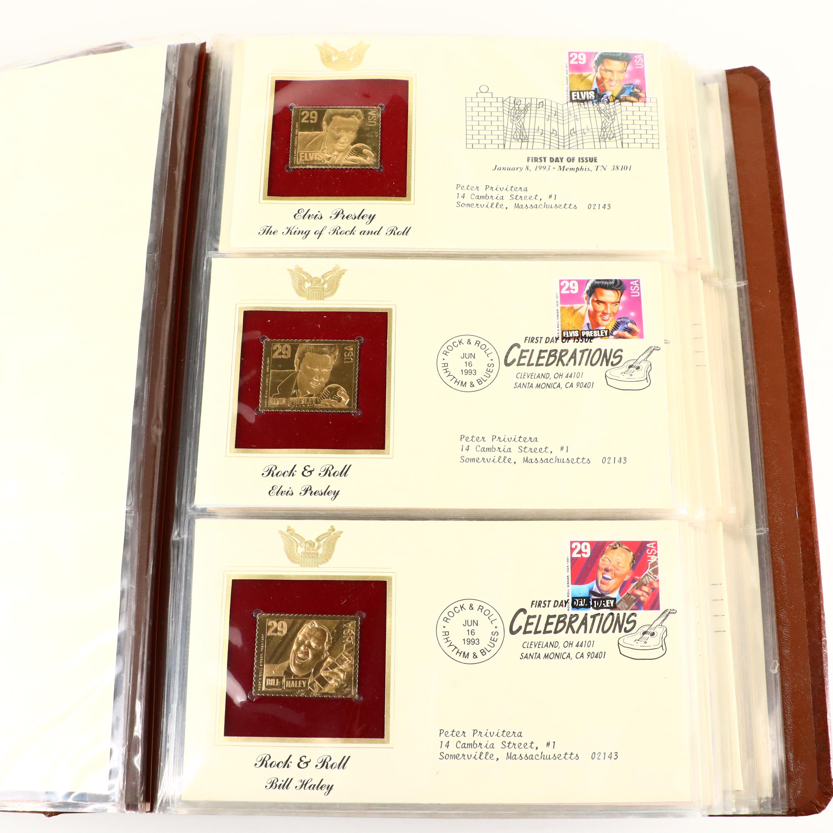 "Golden Replicas of United States Stamps" Two Album Collection