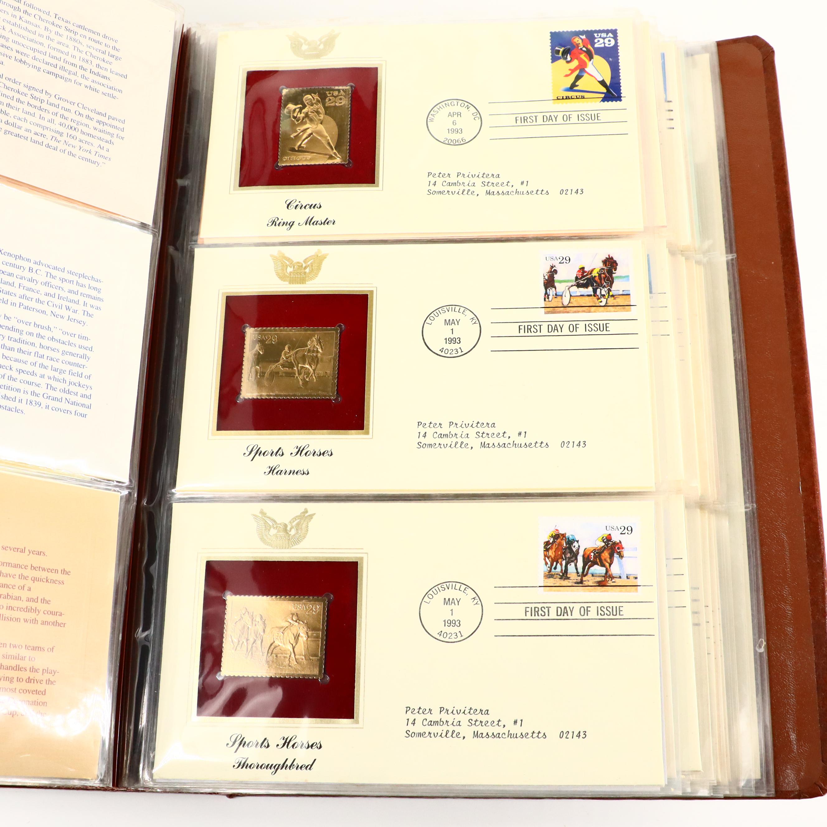 "Golden Replicas of United States Stamps" Two Album Collection