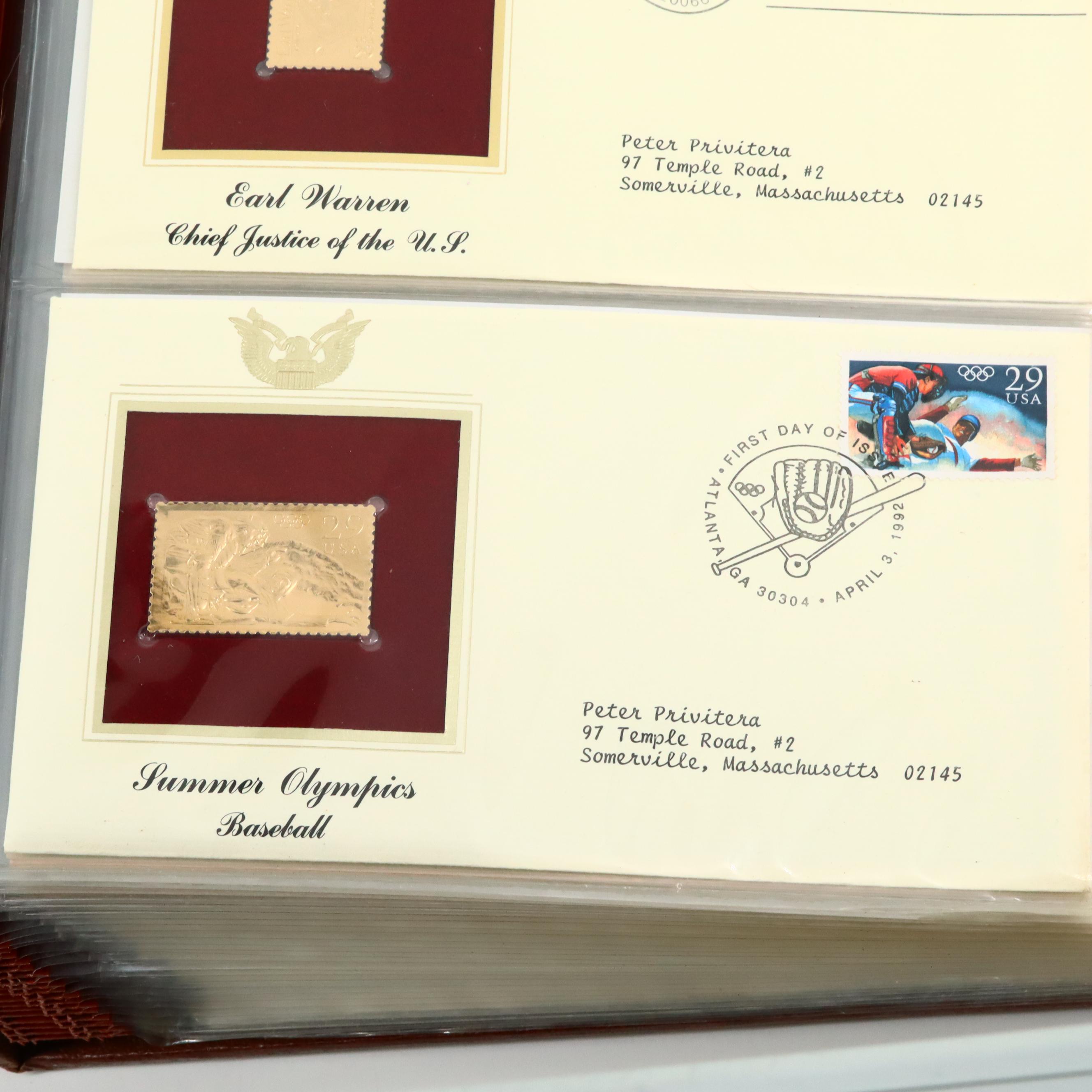 "Golden Replicas of United States Stamps" Two Album Collection