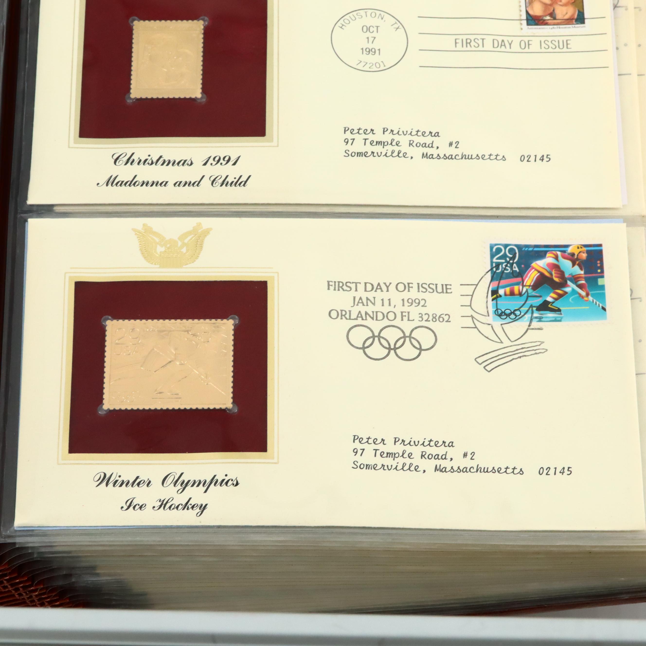 "Golden Replicas of United States Stamps" Two Album Collection