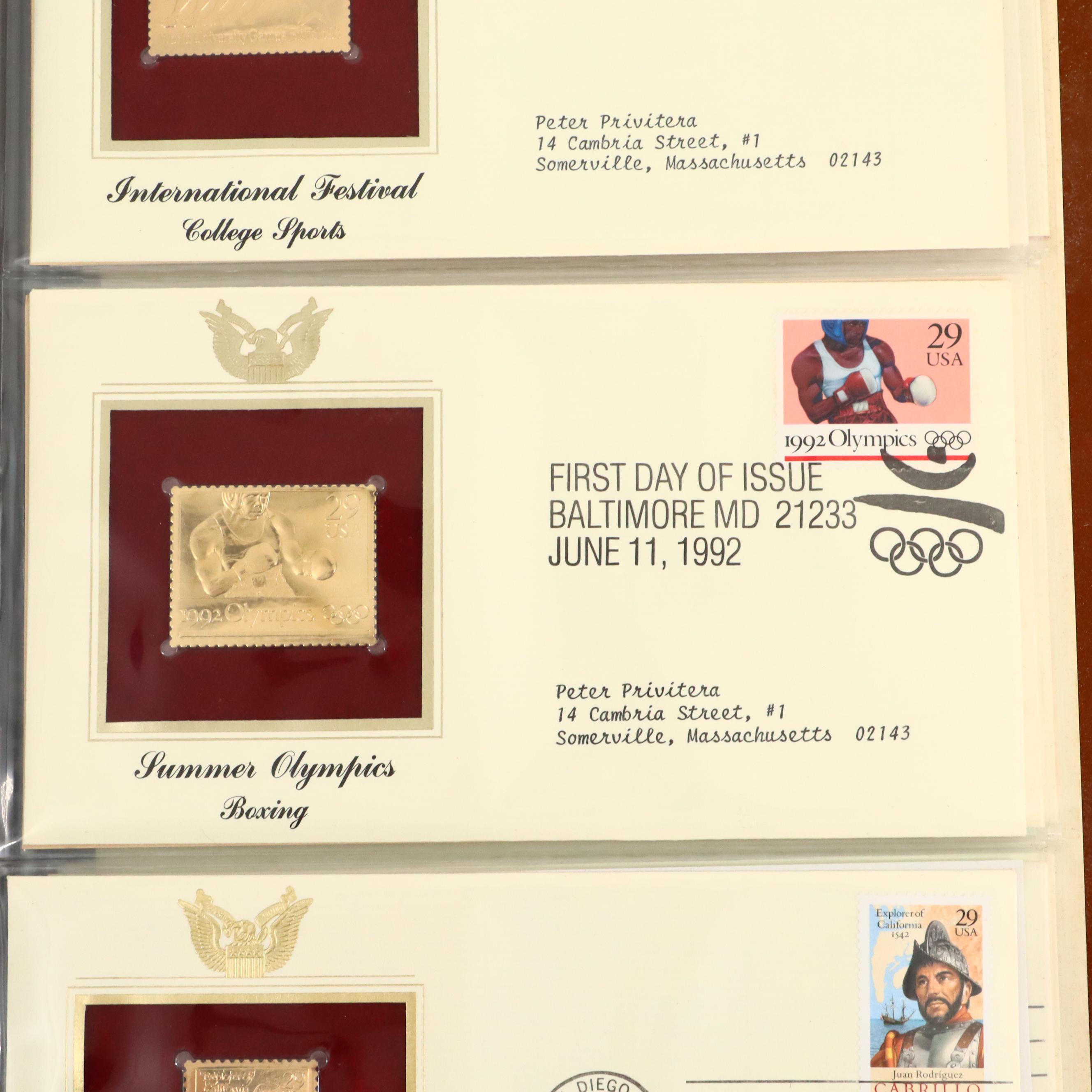 "Golden Replicas of United States Stamps" Two Album Collection