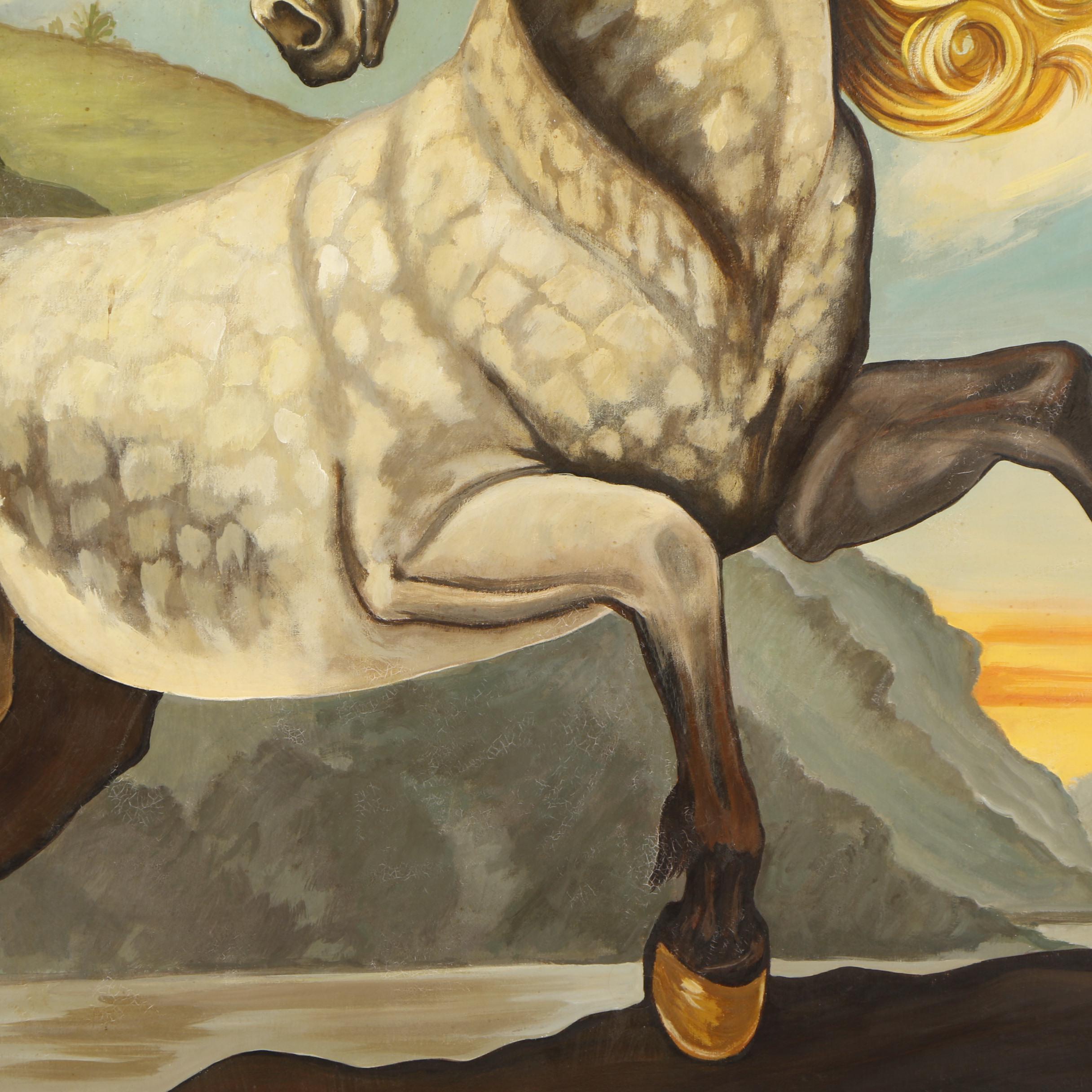 William Skilling Rearing Horse Oil Painting
