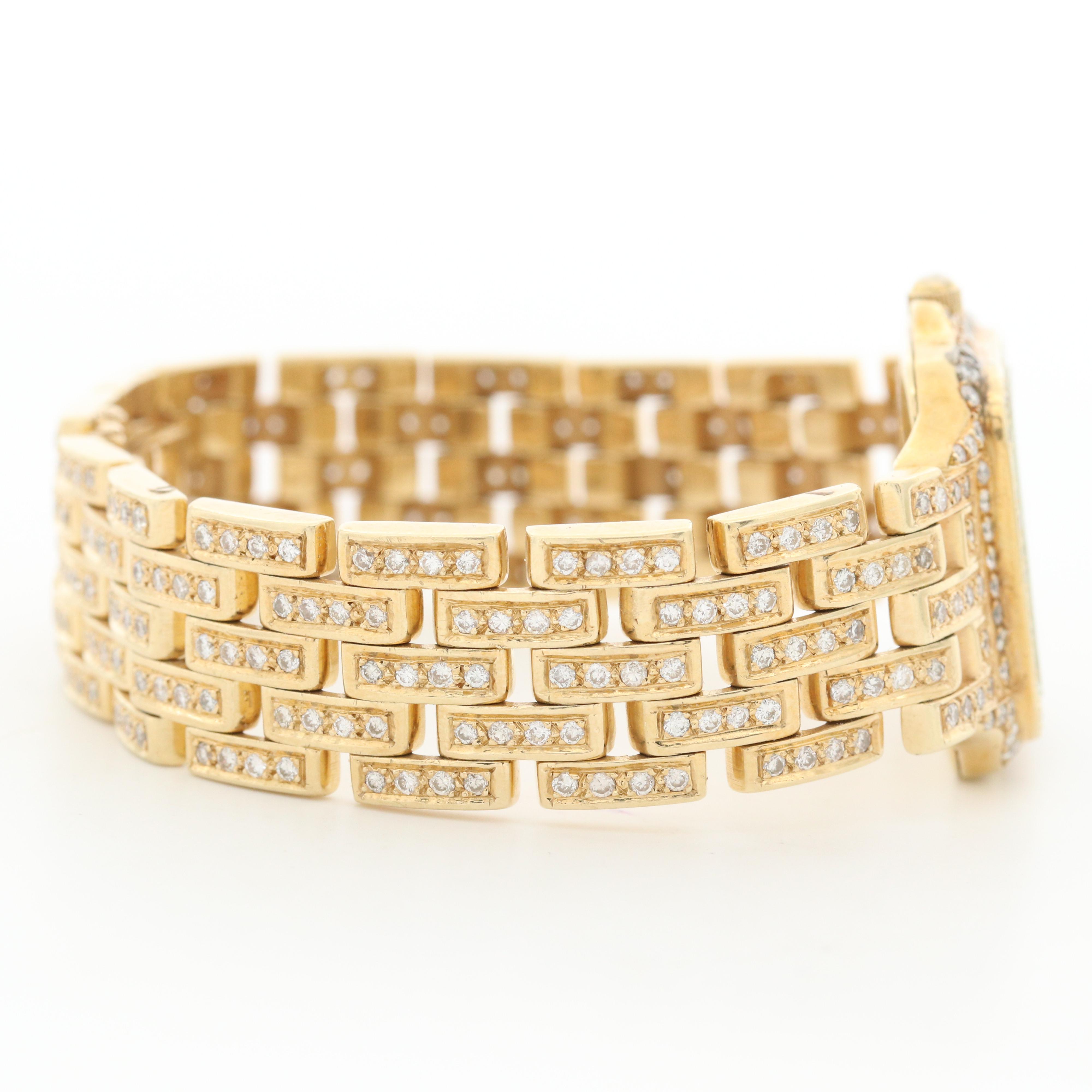 14K Yellow Gold and 3.56 CTW Diamonds Quartz Watch